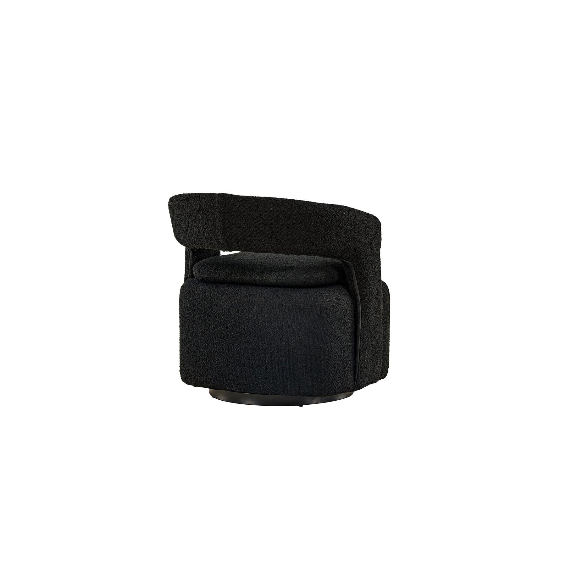 Rebellenclub Akando Fauteuil - Zwart bouclé