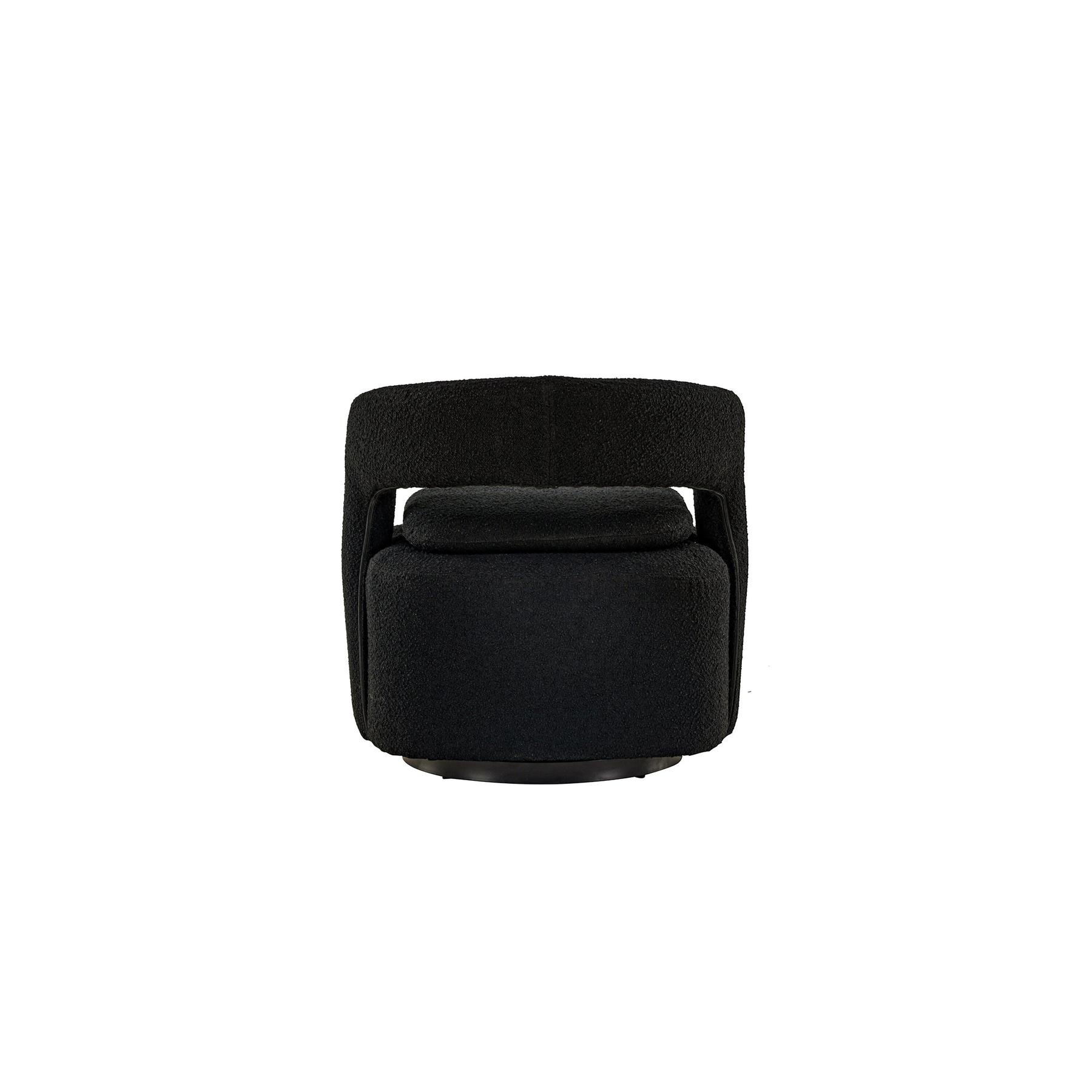 Rebellenclub Akando Fauteuil - Zwart bouclé