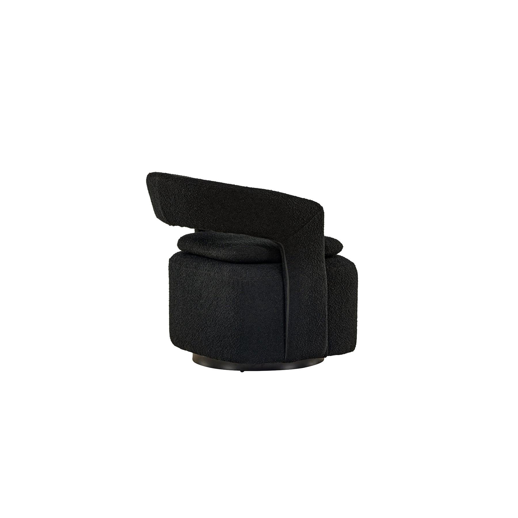Rebellenclub Akando Fauteuil - Zwart bouclé