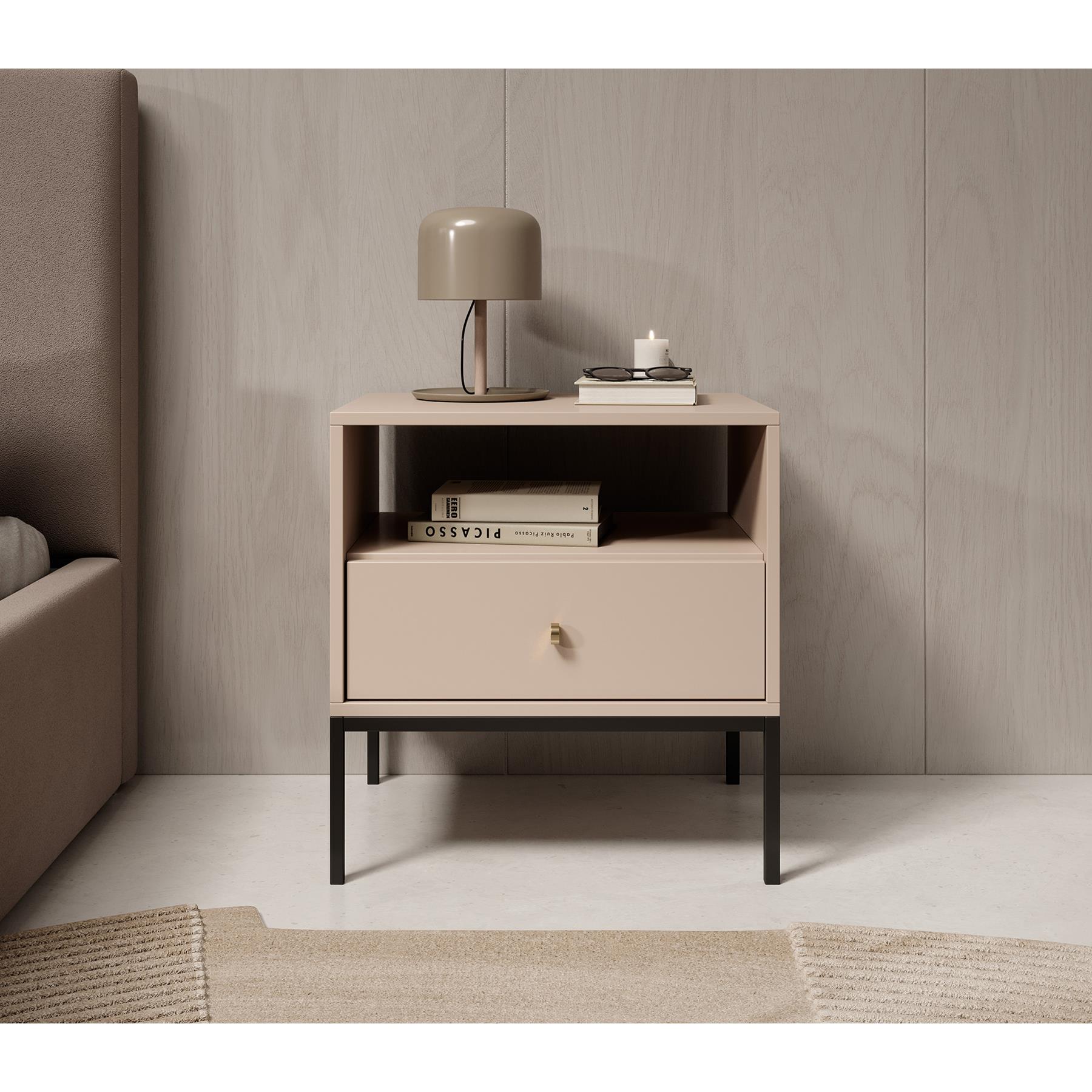 Meubella Nachtkastje Moreno - Beige - 54 cm