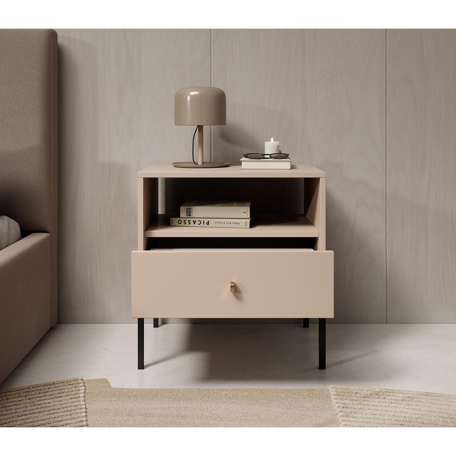 Meubella Nachtkastje Moreno - Beige - 54 cm
