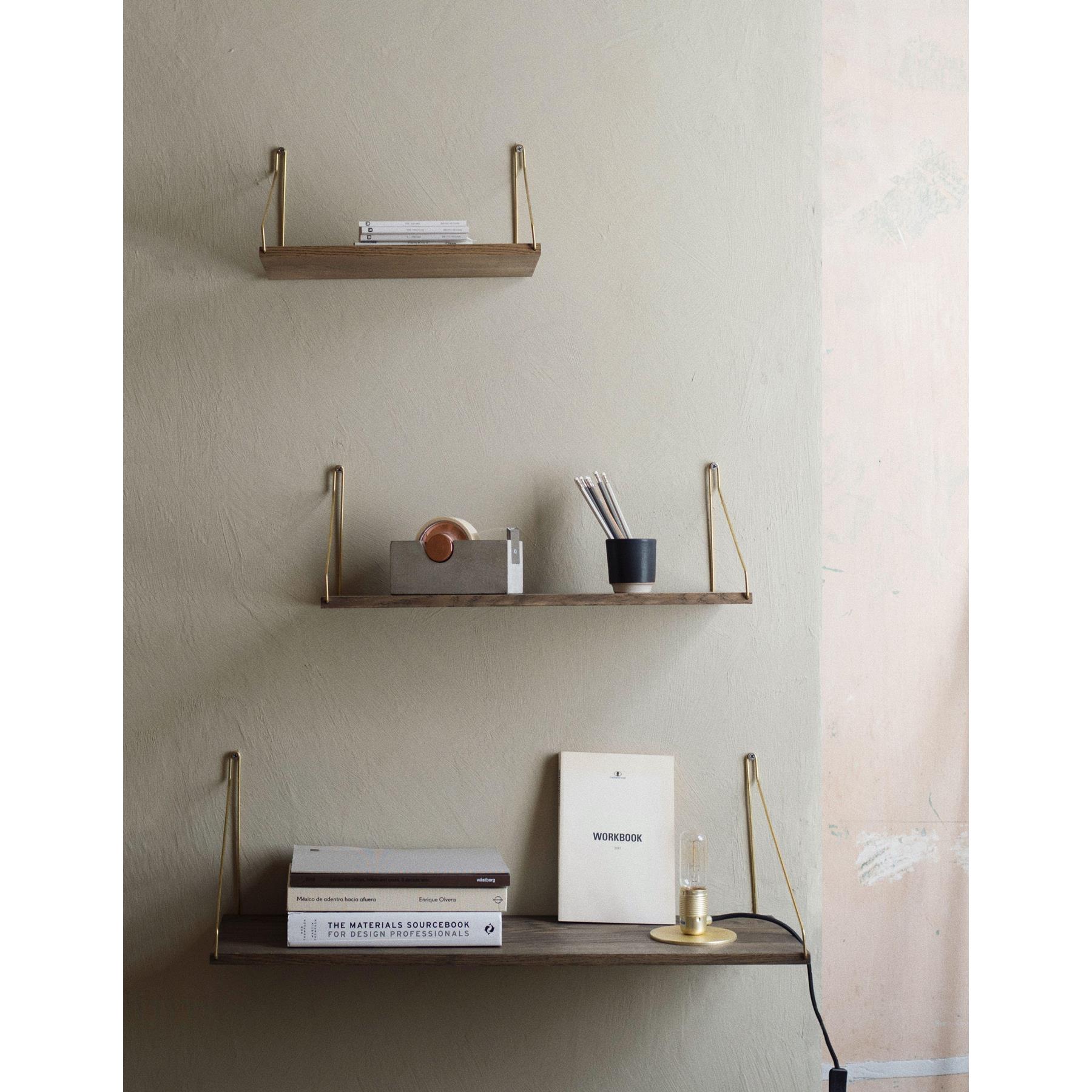 Frama Shelf wandplank 60x20 wit geolied|messing
