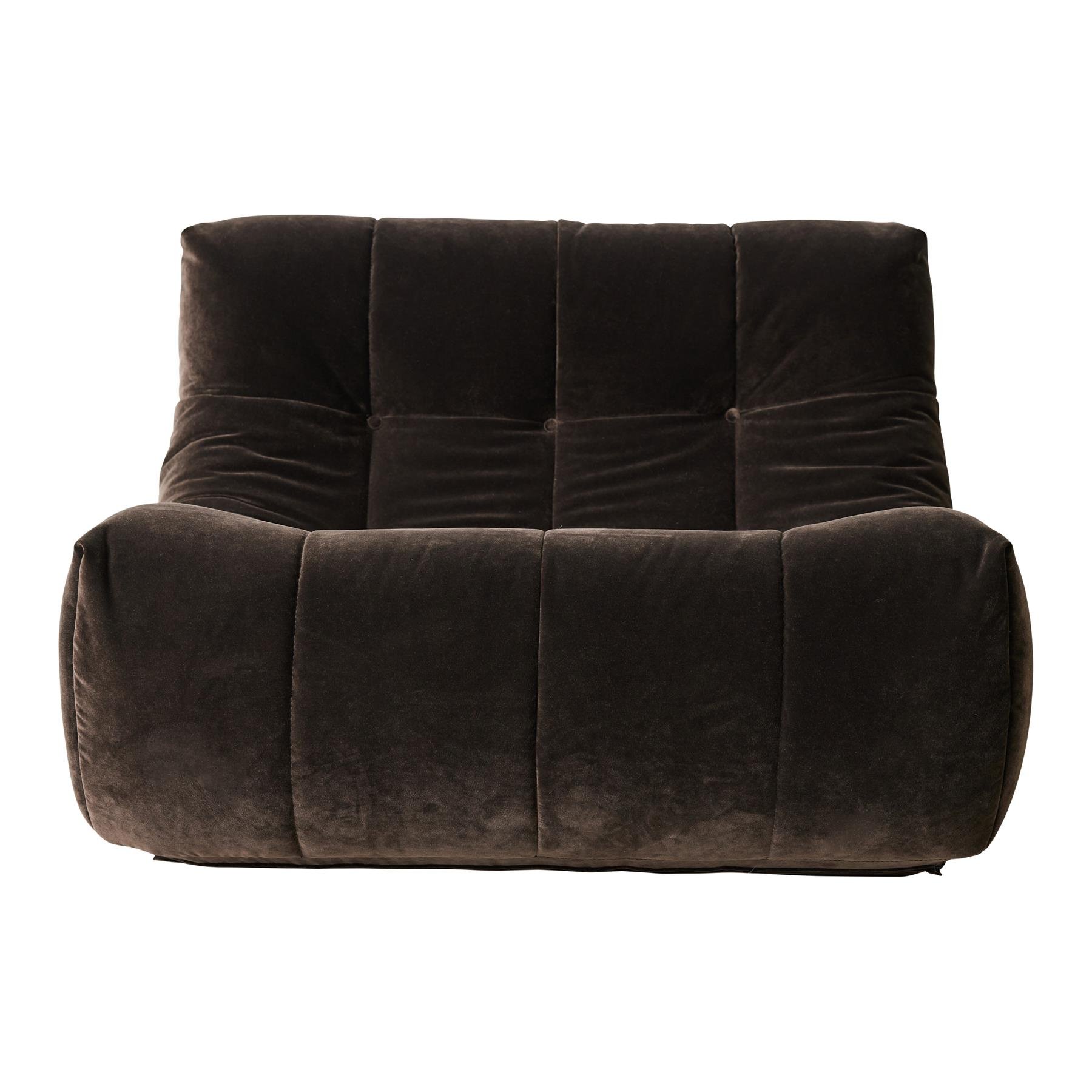 HKliving Lazy Lounge Fauteuil - Royal Velvet Espresso