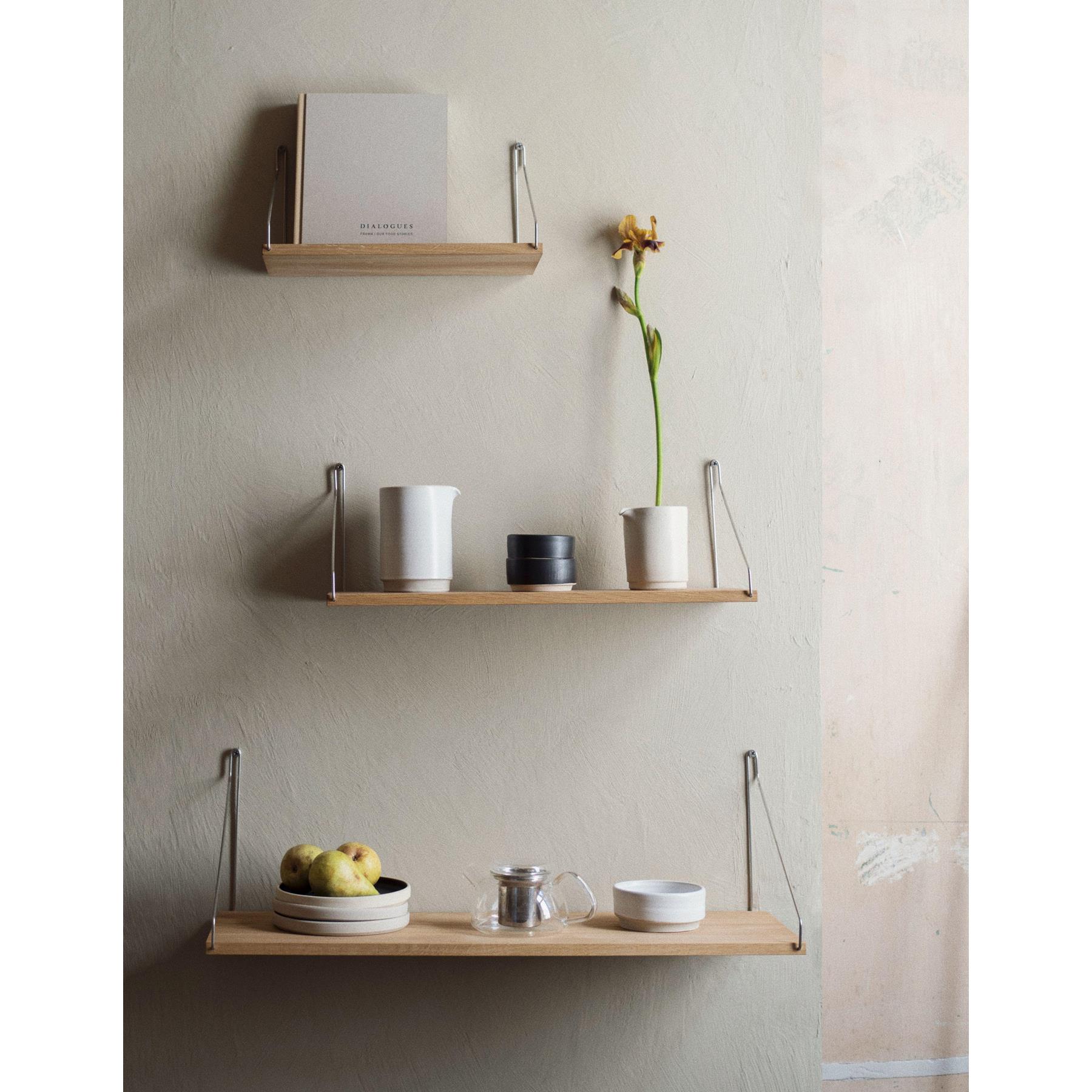 Frama Shelf wandplank 40x20 wit geolied|messing