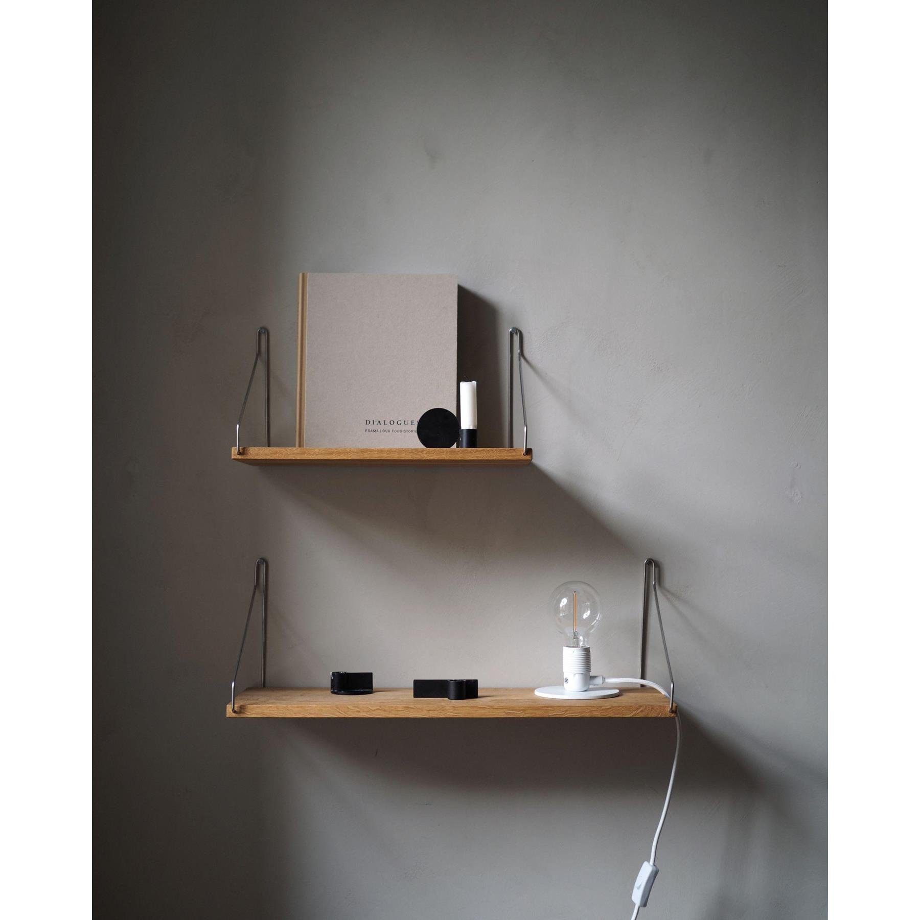 Frama Shelf wandplank 60x20 wit geolied|messing