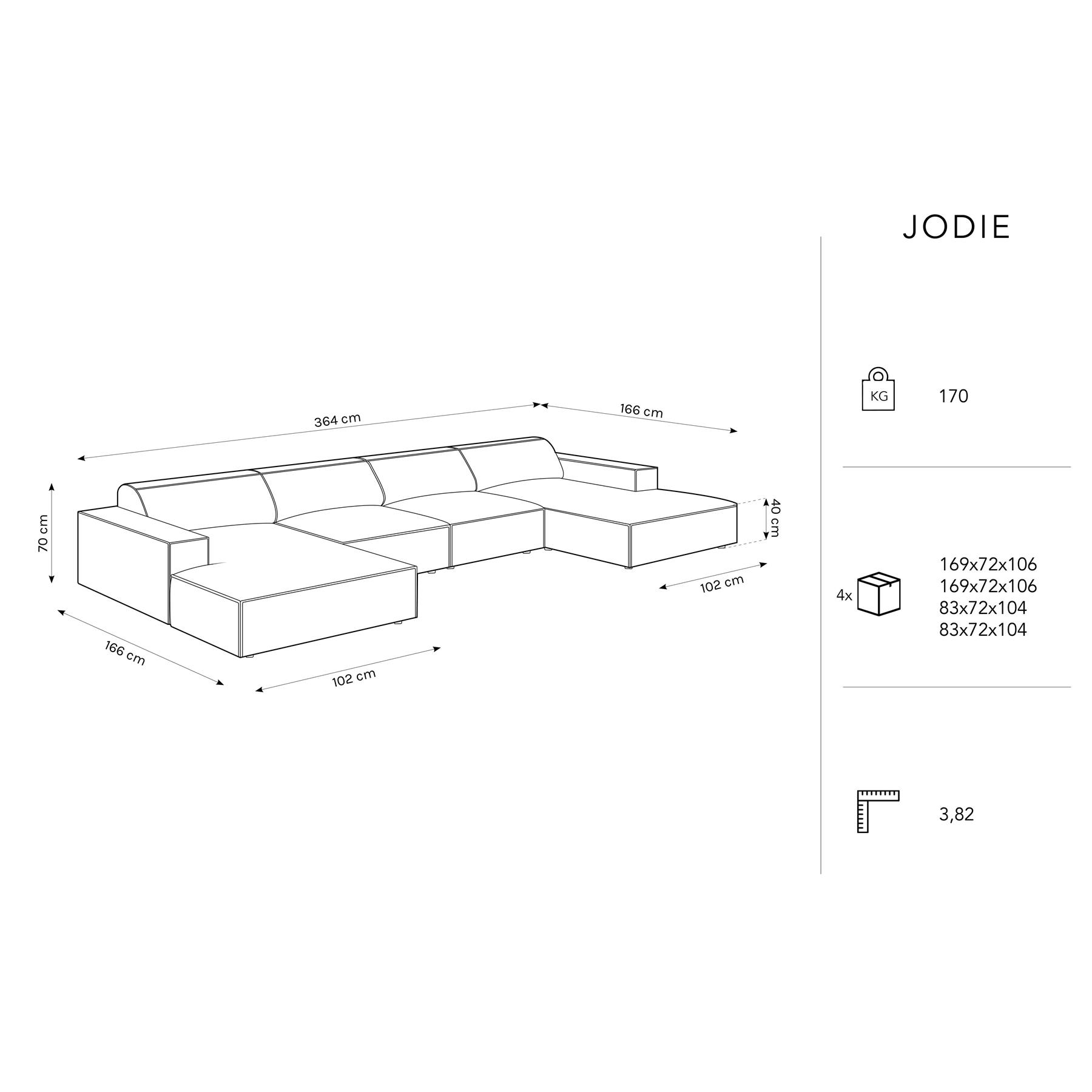 Micadoni Jodie U-bank - Fluweel - Donkerblauw