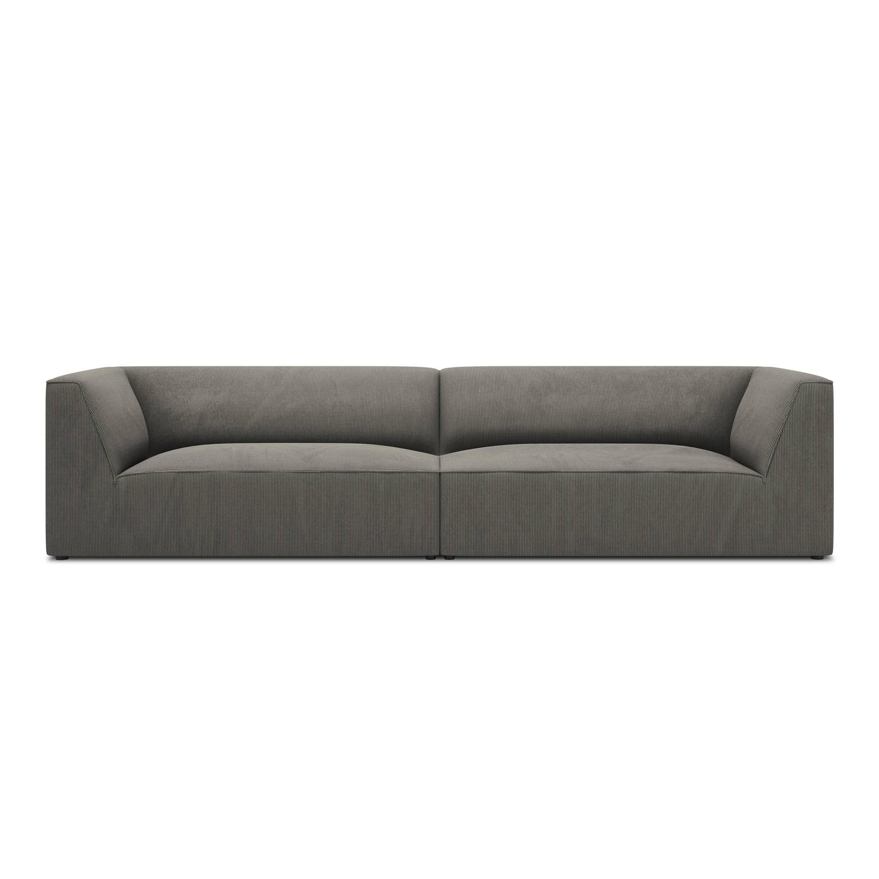 Windsor & Co Sao 4-zitsbank - Ribstof - Lichtgrijs