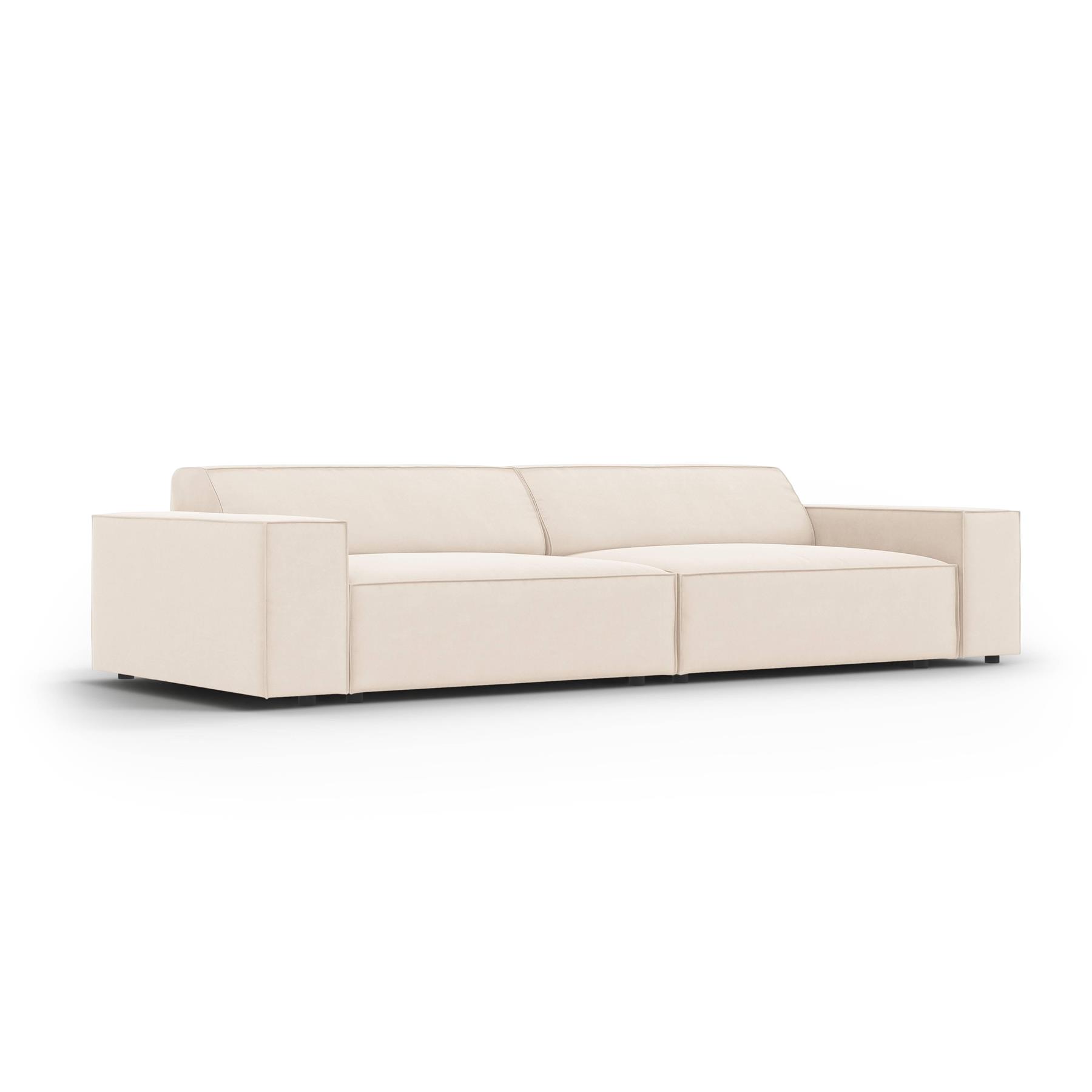 Micadoni Jodie 4-zitsbank - Fluweel - Crème