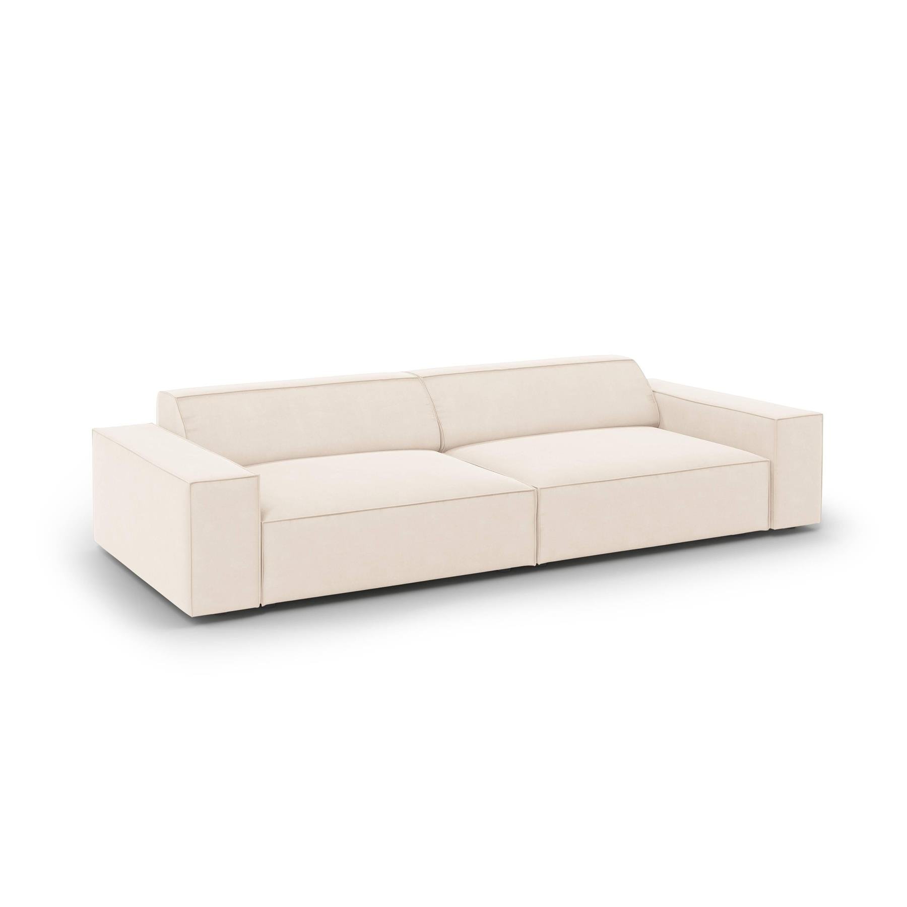 Micadoni Jodie 4-zitsbank - Fluweel - Crème
