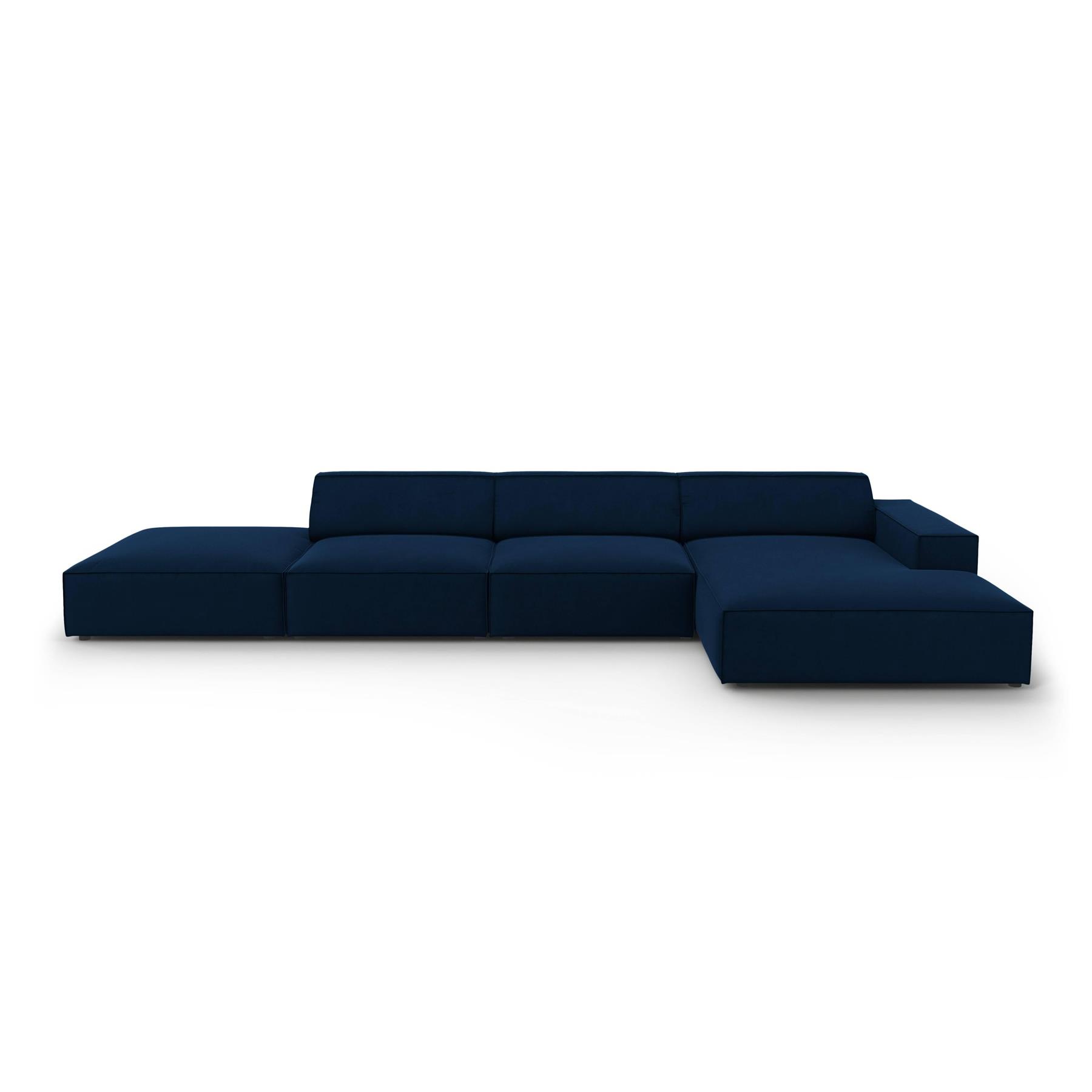 Micadoni Jodie Hoekbank Rechts - Links Open 5-zits -  Fluweel - Donkerblauw