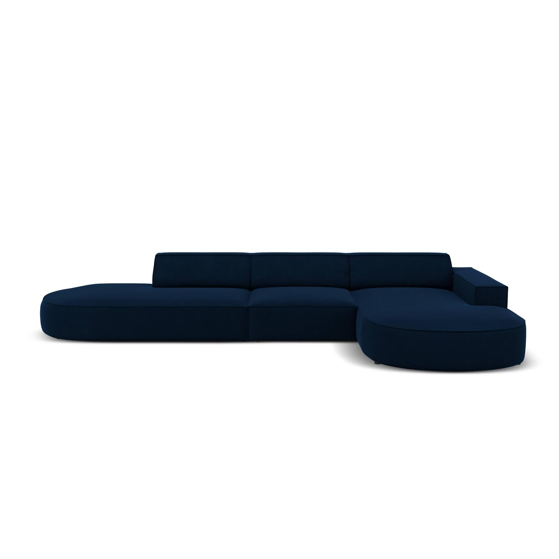 Micadoni Jodie Hoekbank Rechts Afgerond - Links Open 5-zits - Fluweel  - Donkerblauw