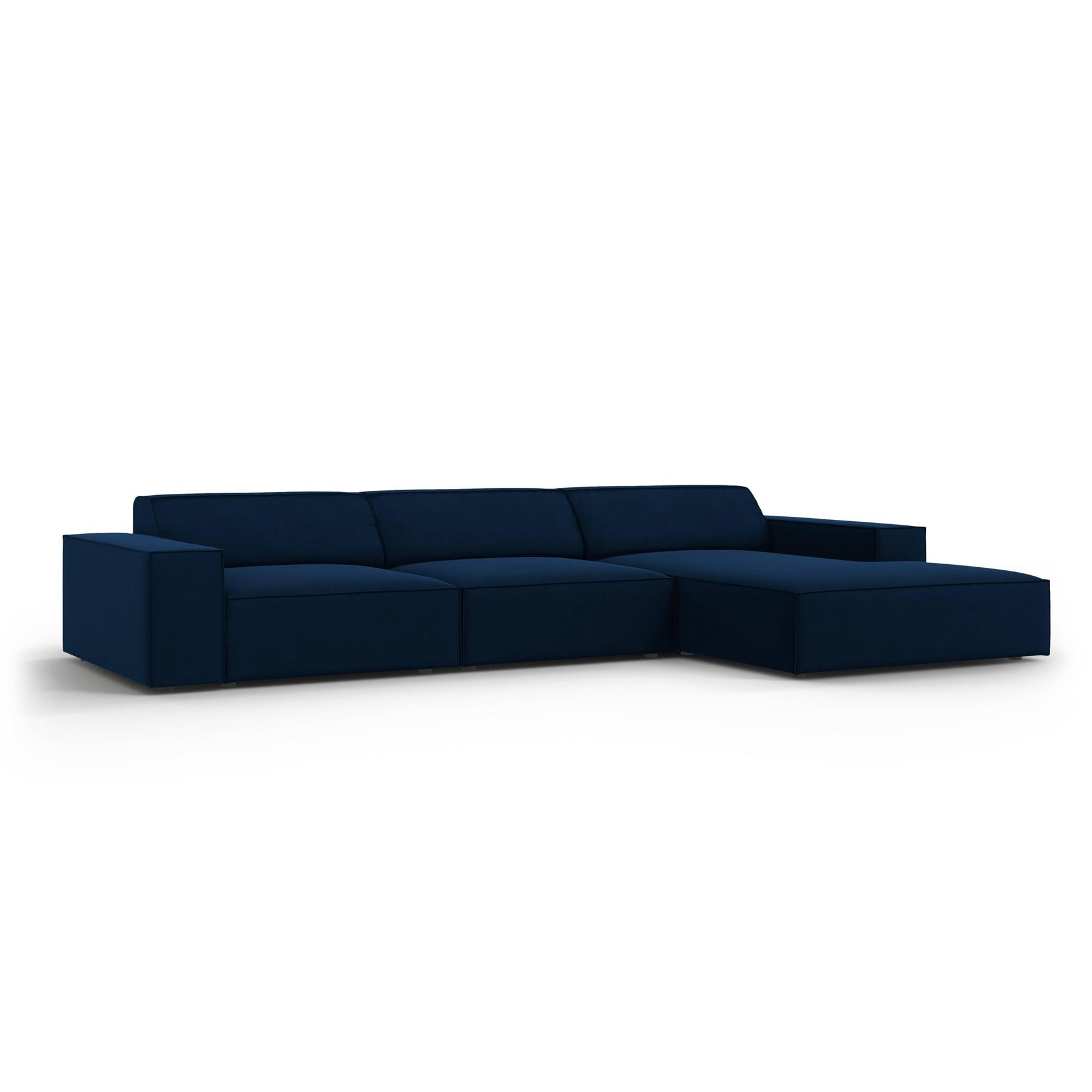 Micadoni Jodie Hoekbank Rechts 4-zits - Fluweel - Donkerblauw