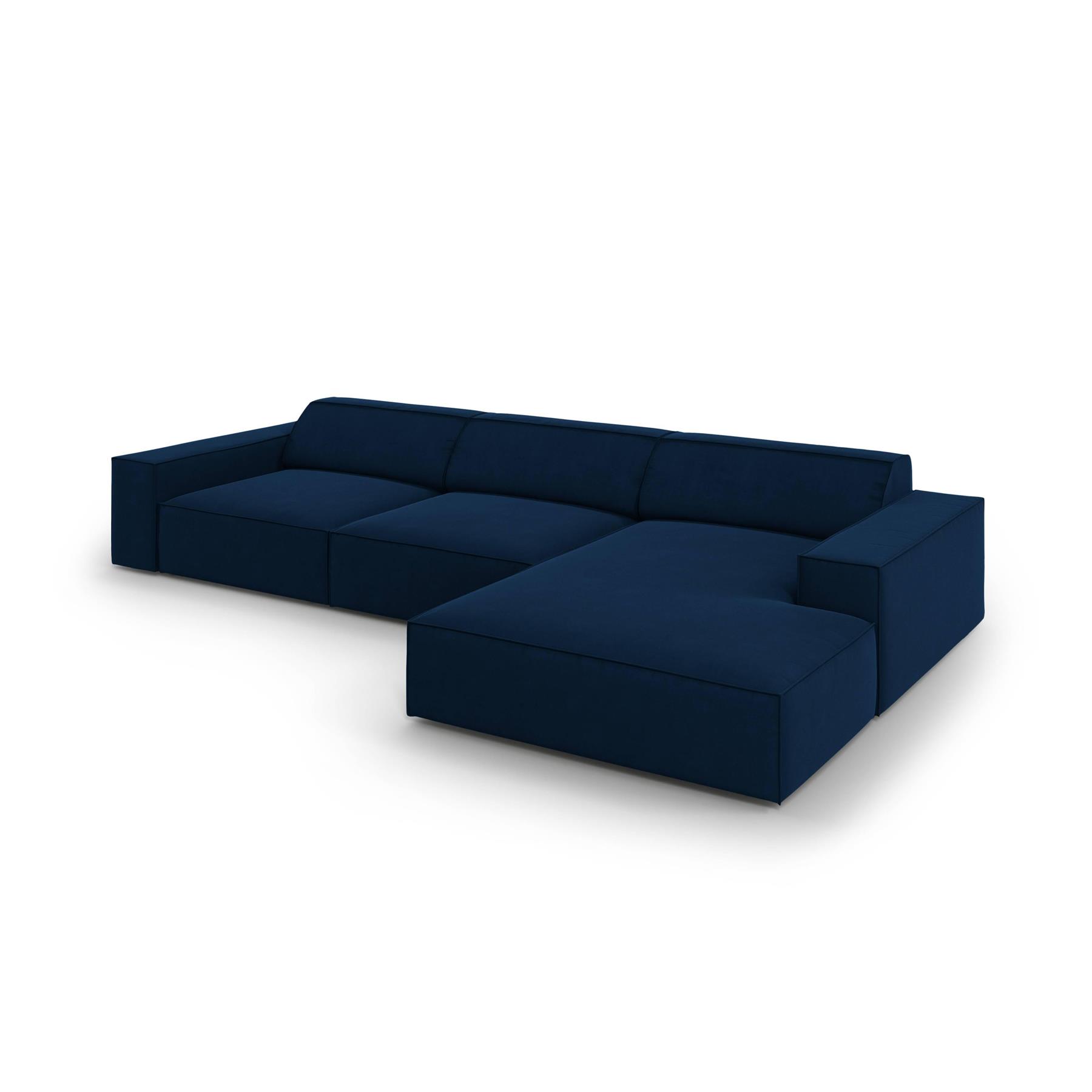 Micadoni Jodie Hoekbank Rechts 4-zits - Fluweel - Donkerblauw