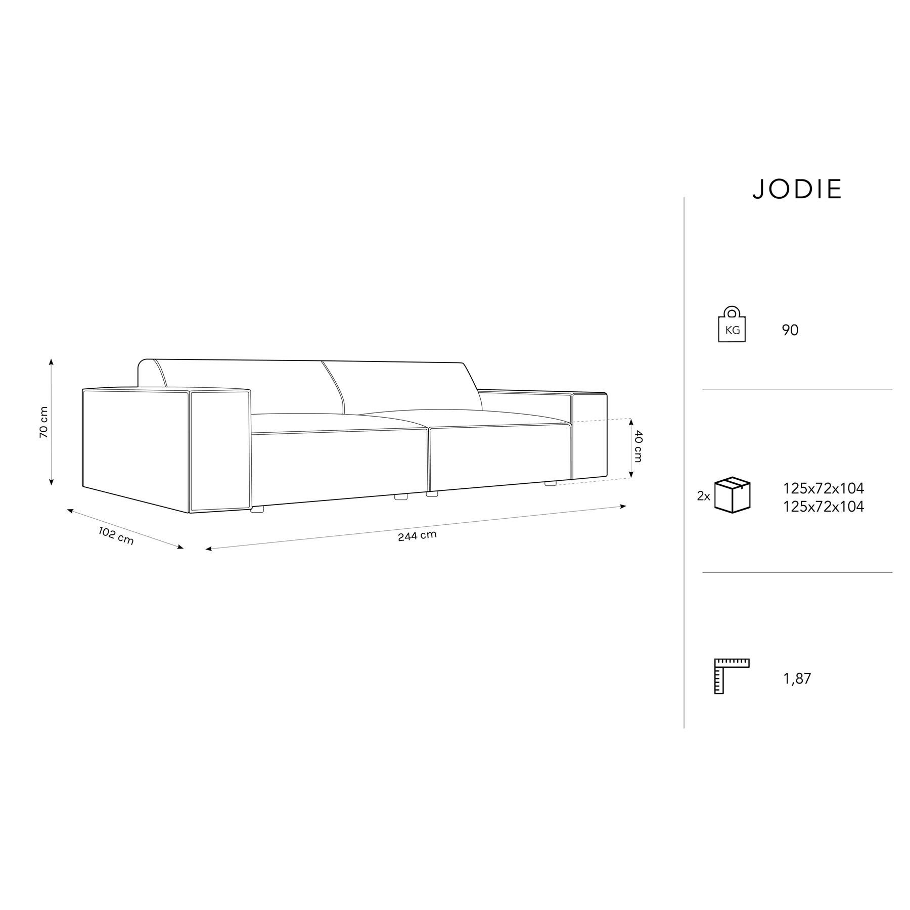Micadoni Jodie 4-zitsbank - Chenille - Crème