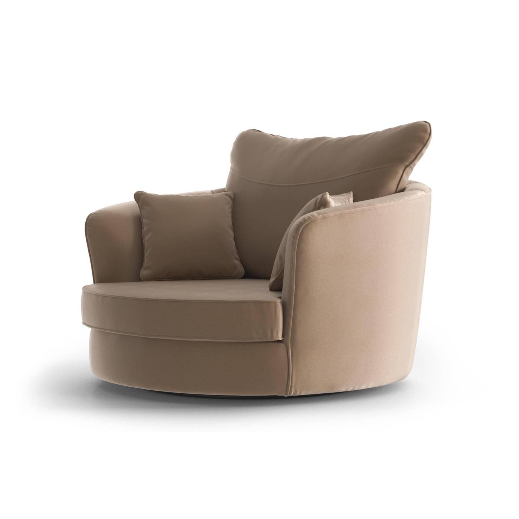 NADUVI Collection Vendôme Draaibare Fauteuil - Velvet - Lichtbruin