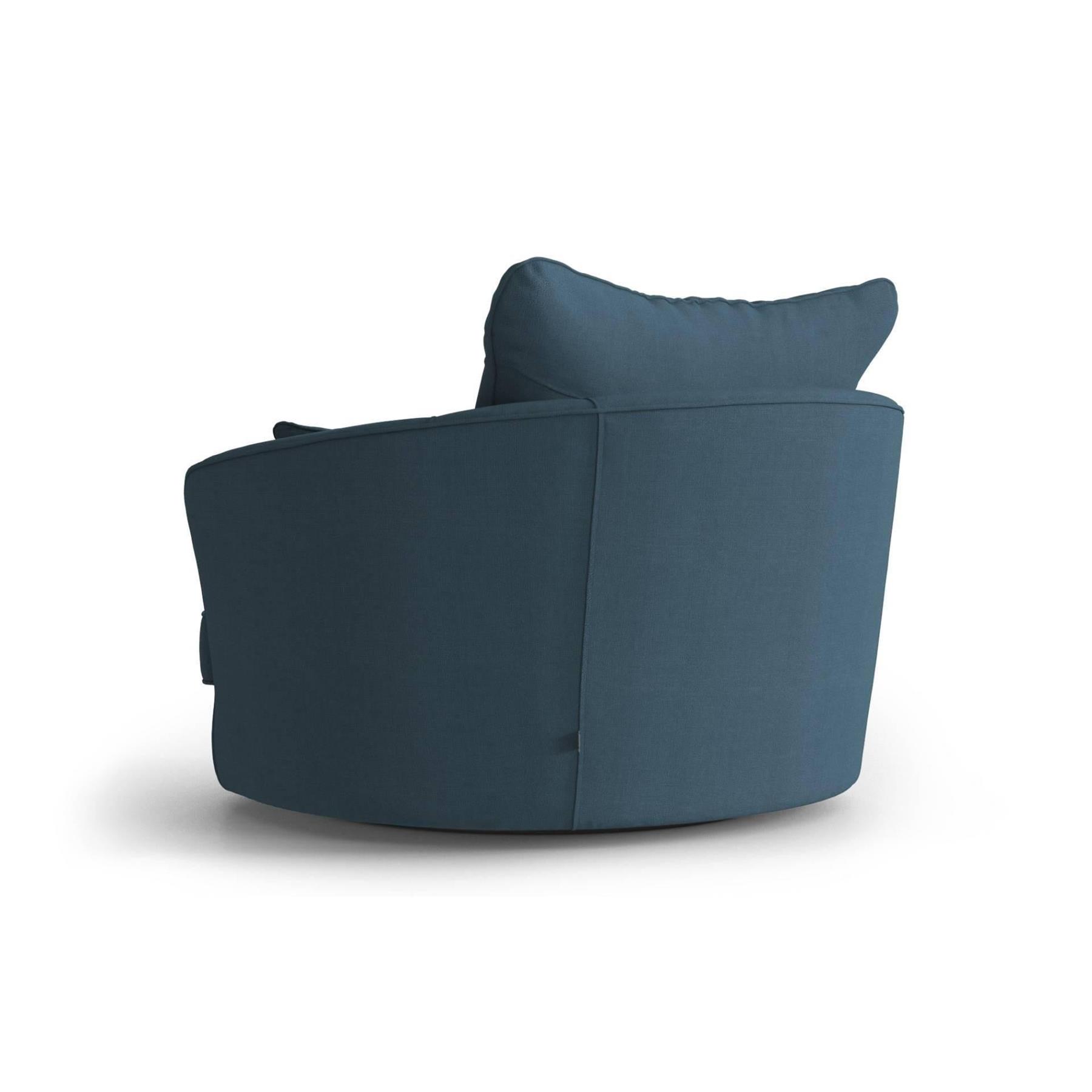 NADUVI Collection Vendôme Draaibare Fauteuil - Linnen - Petrol Blauw