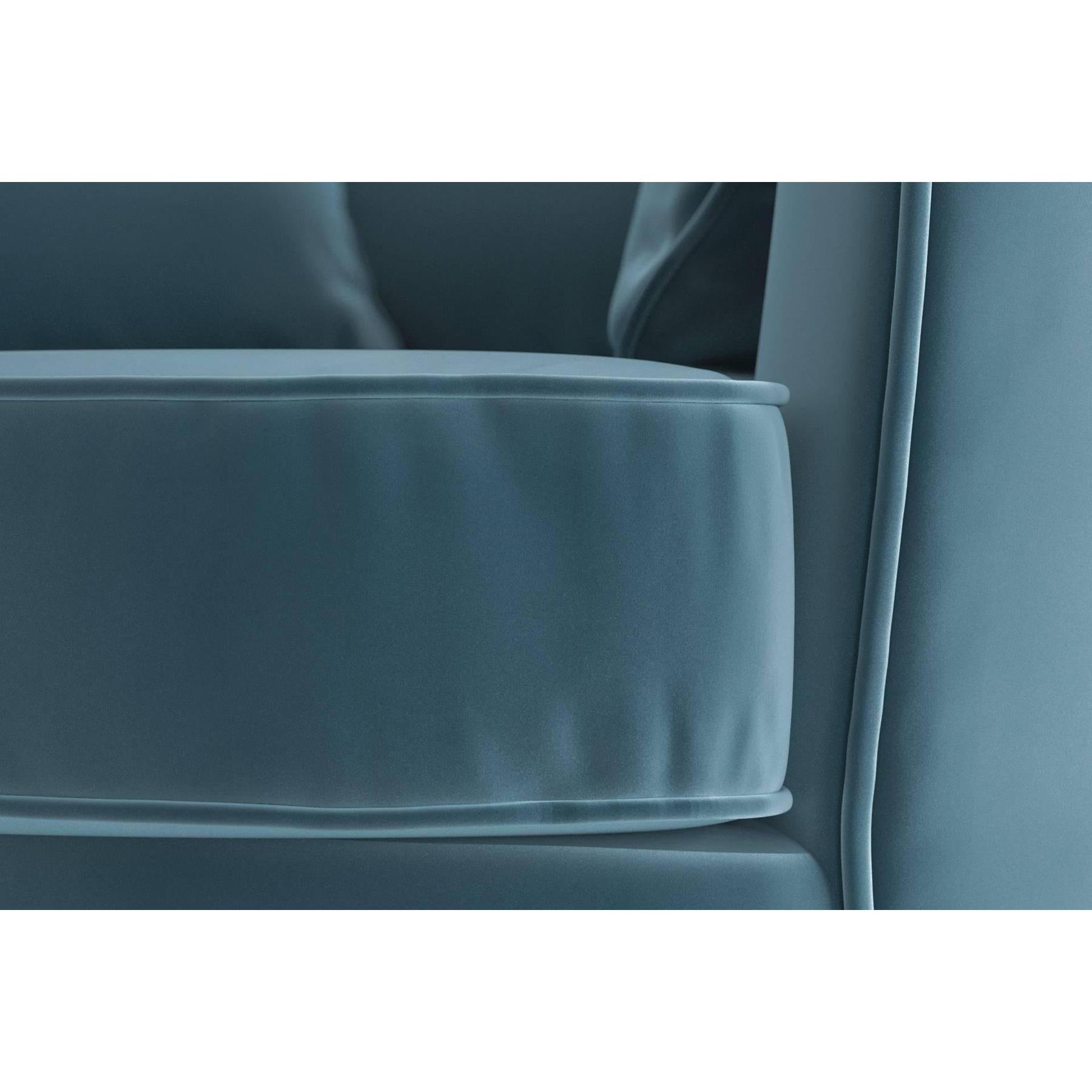 NADUVI Collection Vendôme Draaibare Fauteuil - Velvet - Lichtblauw