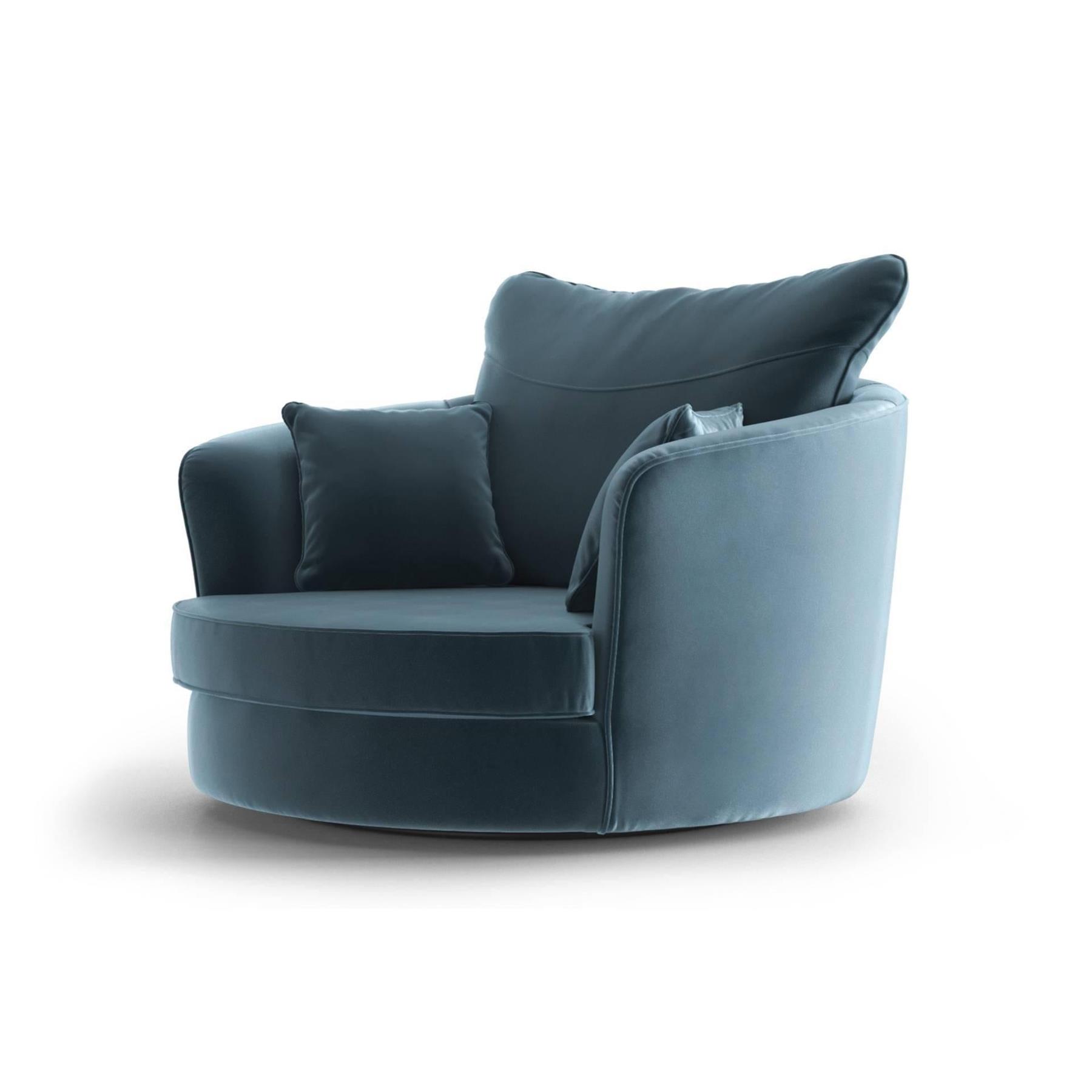 NADUVI Collection Vendôme Draaibare Fauteuil - Velvet - Lichtblauw