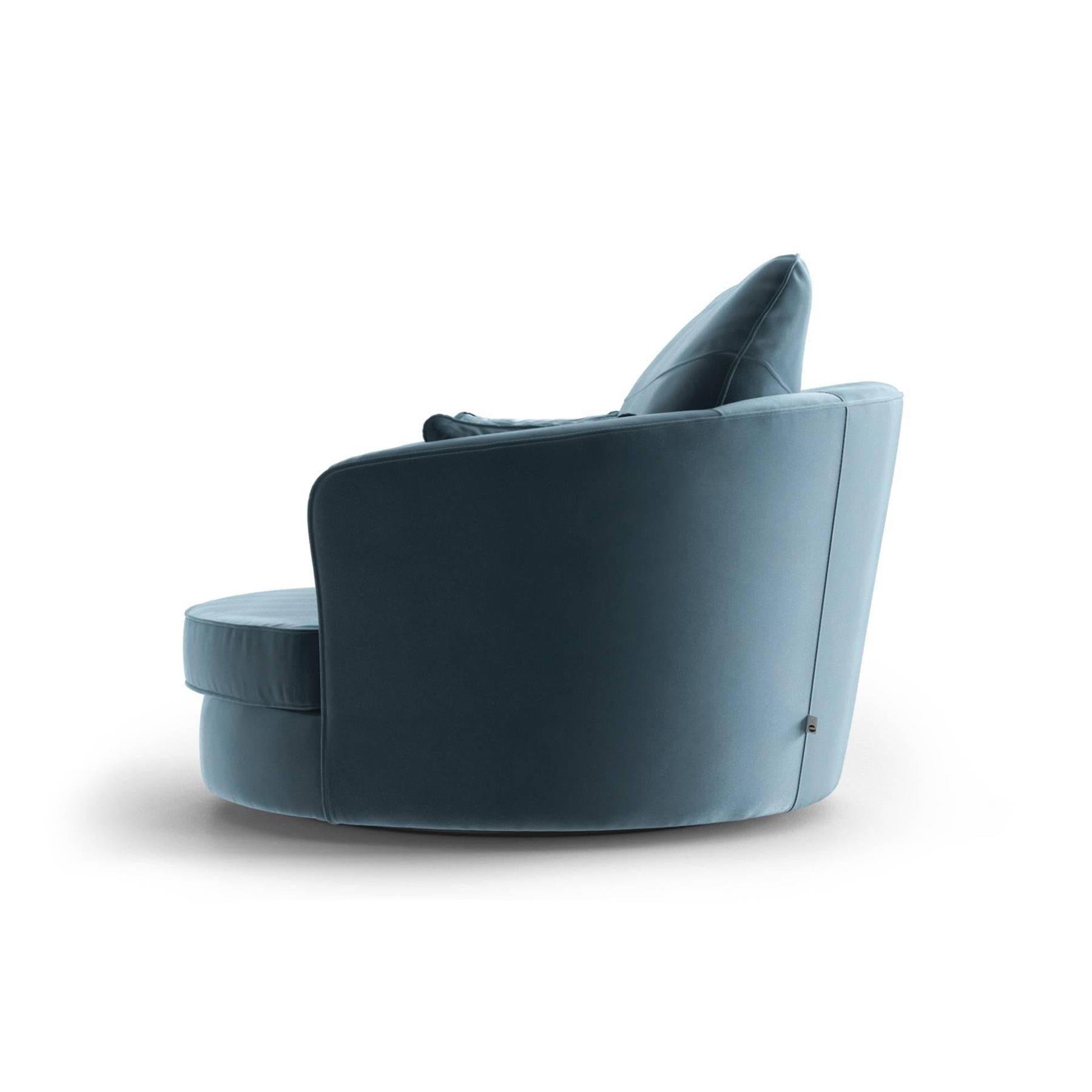 NADUVI Collection Vendôme Draaibare Fauteuil - Velvet - Lichtblauw