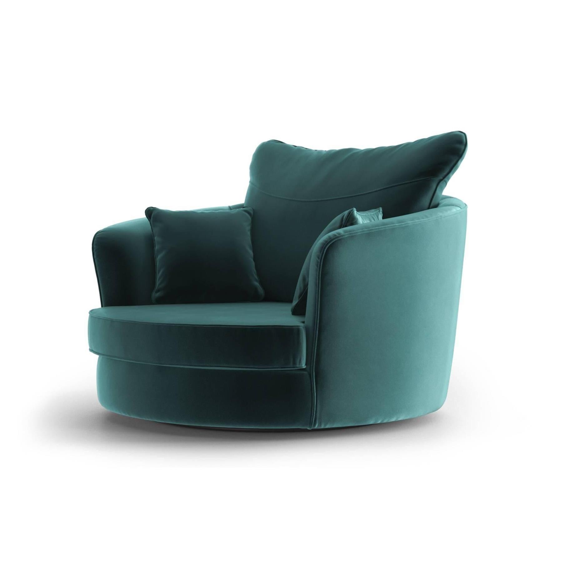 NADUVI Collection Vendôme Draaibare Fauteuil - Velvet - Turquoise