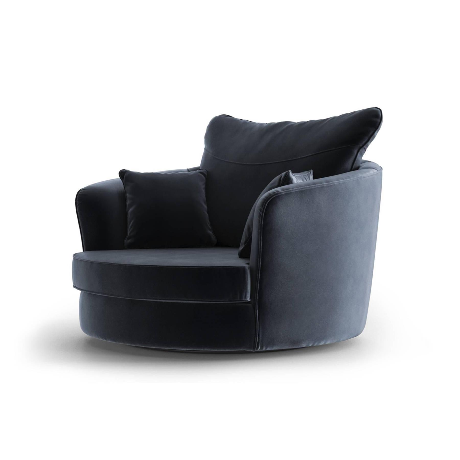 NADUVI Collection Vendôme Draaibare Fauteuil - Velvet - Marine Blauw