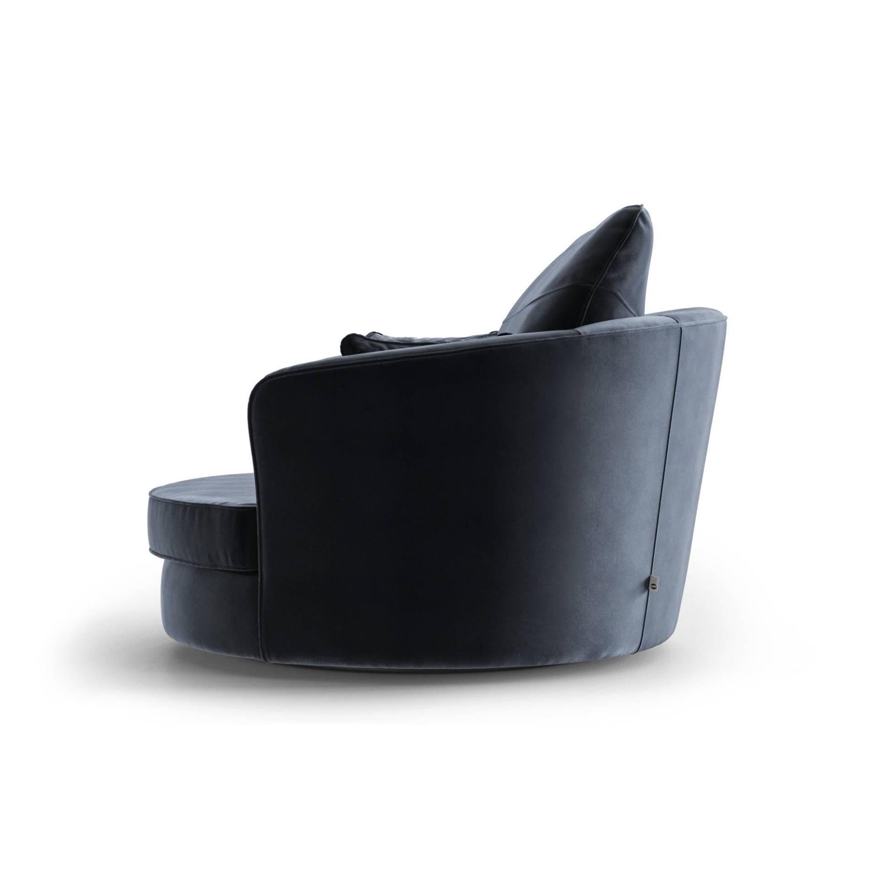 NADUVI Collection Vendôme Draaibare Fauteuil - Velvet - Marine Blauw