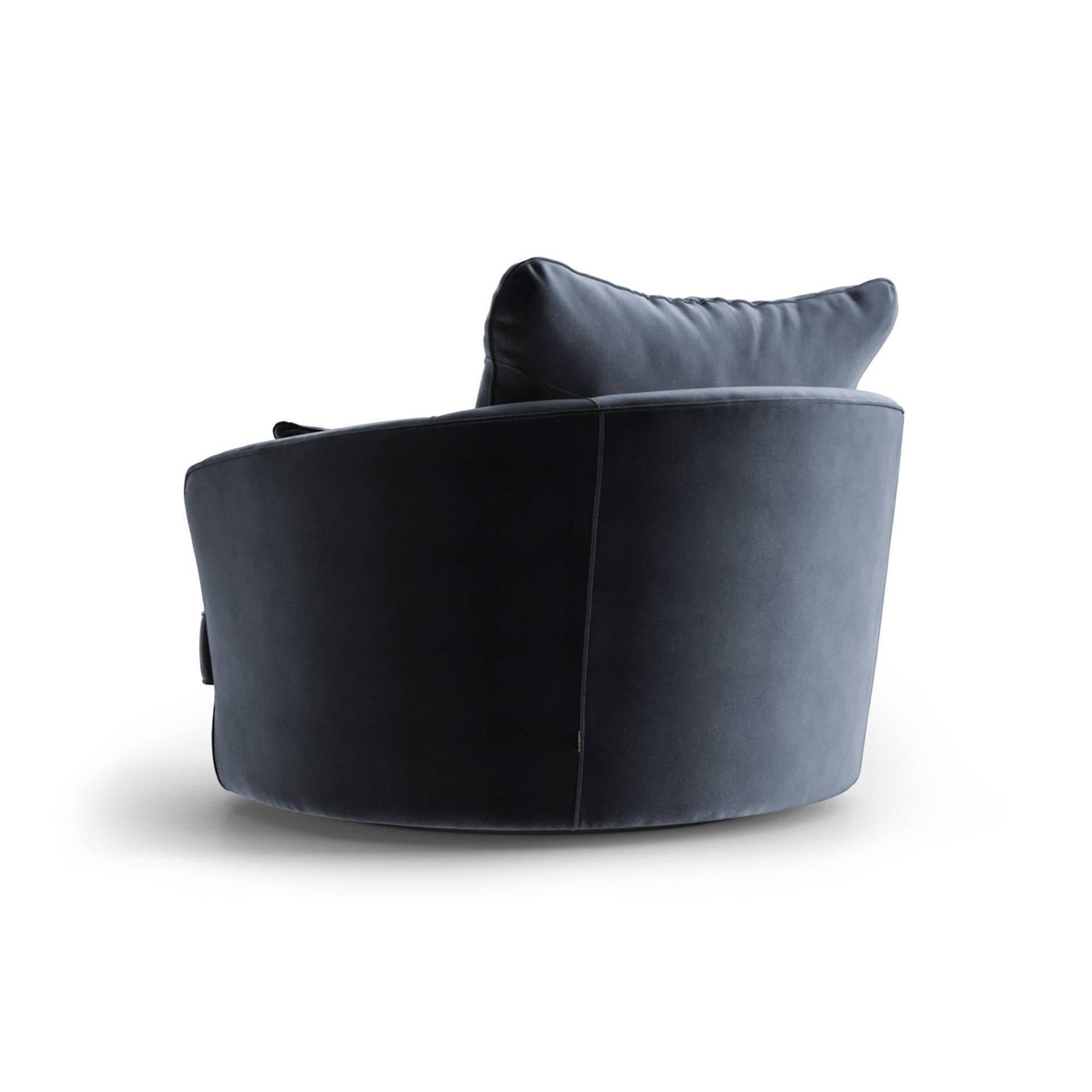 NADUVI Collection Vendôme Draaibare Fauteuil - Velvet - Marine Blauw