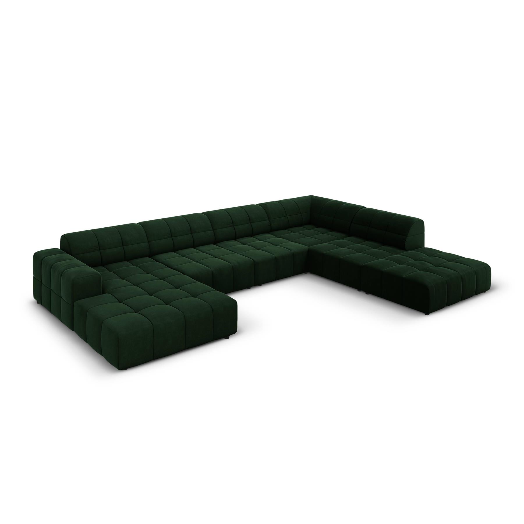 Cosmopolitan Design Chicago U-bank - Hoek Rechts - Velvet - Flessengroen