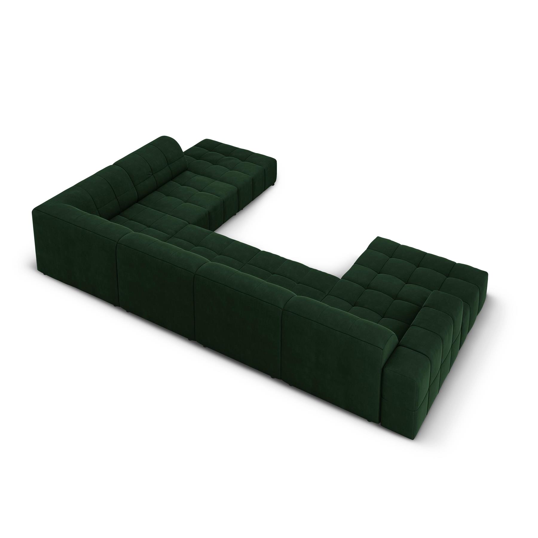 Cosmopolitan Design Chicago U-bank - Hoek Rechts - Velvet - Flessengroen