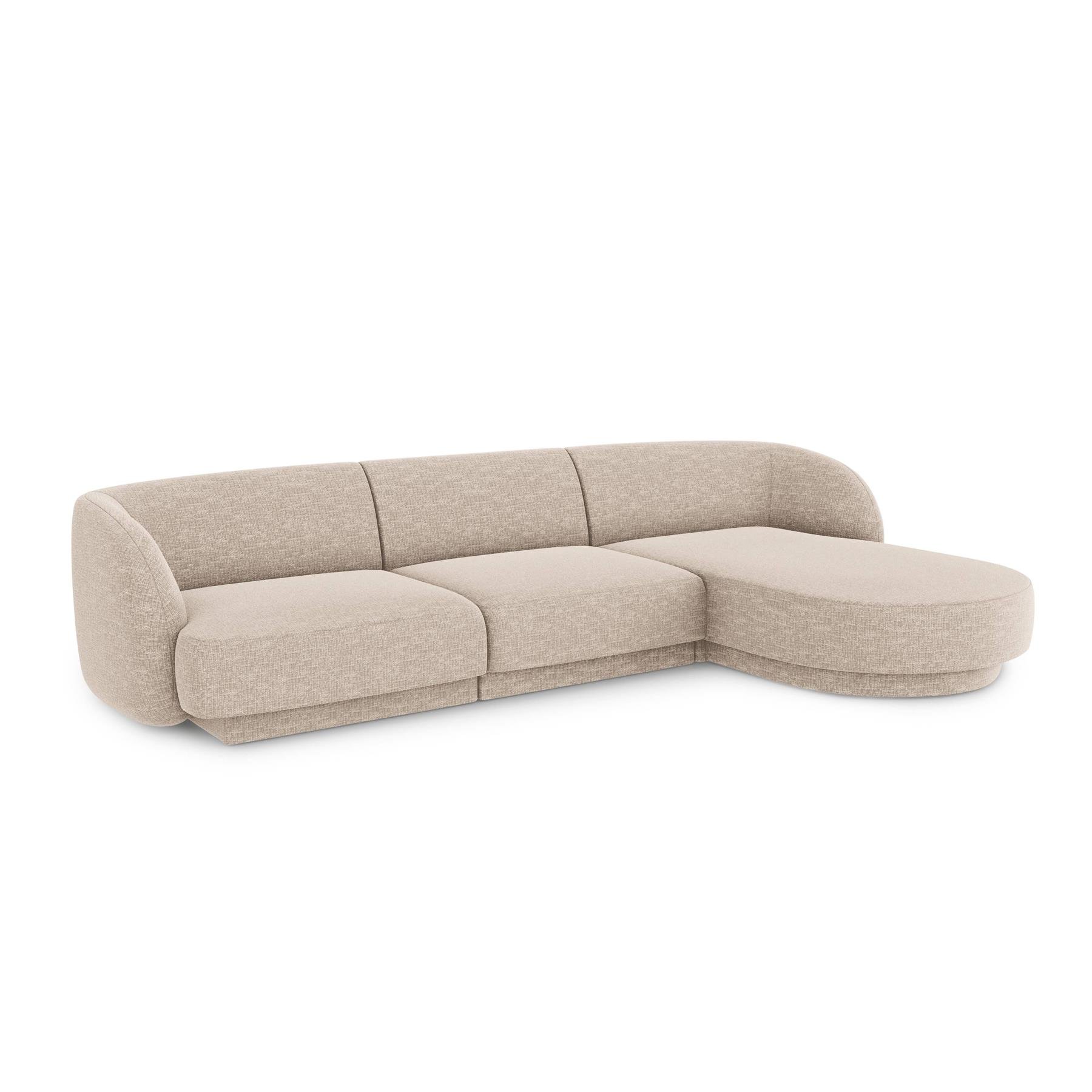 Micadoni Miley Hoekbank met Chaise Longue Rechts - Chenille - Kiezelgrijs