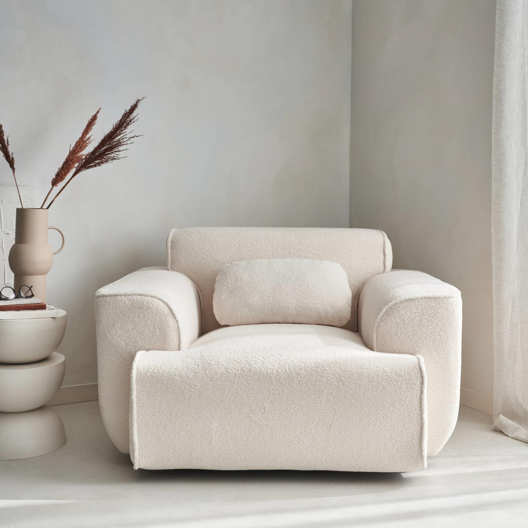 sweeek - 1-zits fauteuil in boucléstof
