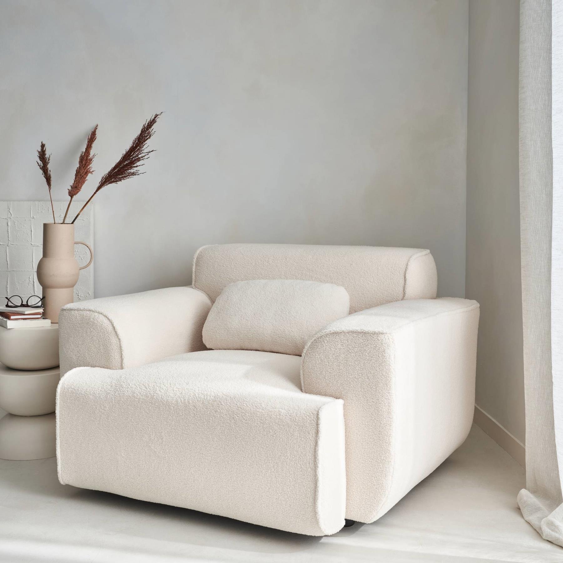 sweeek - 1-zits fauteuil in boucléstof