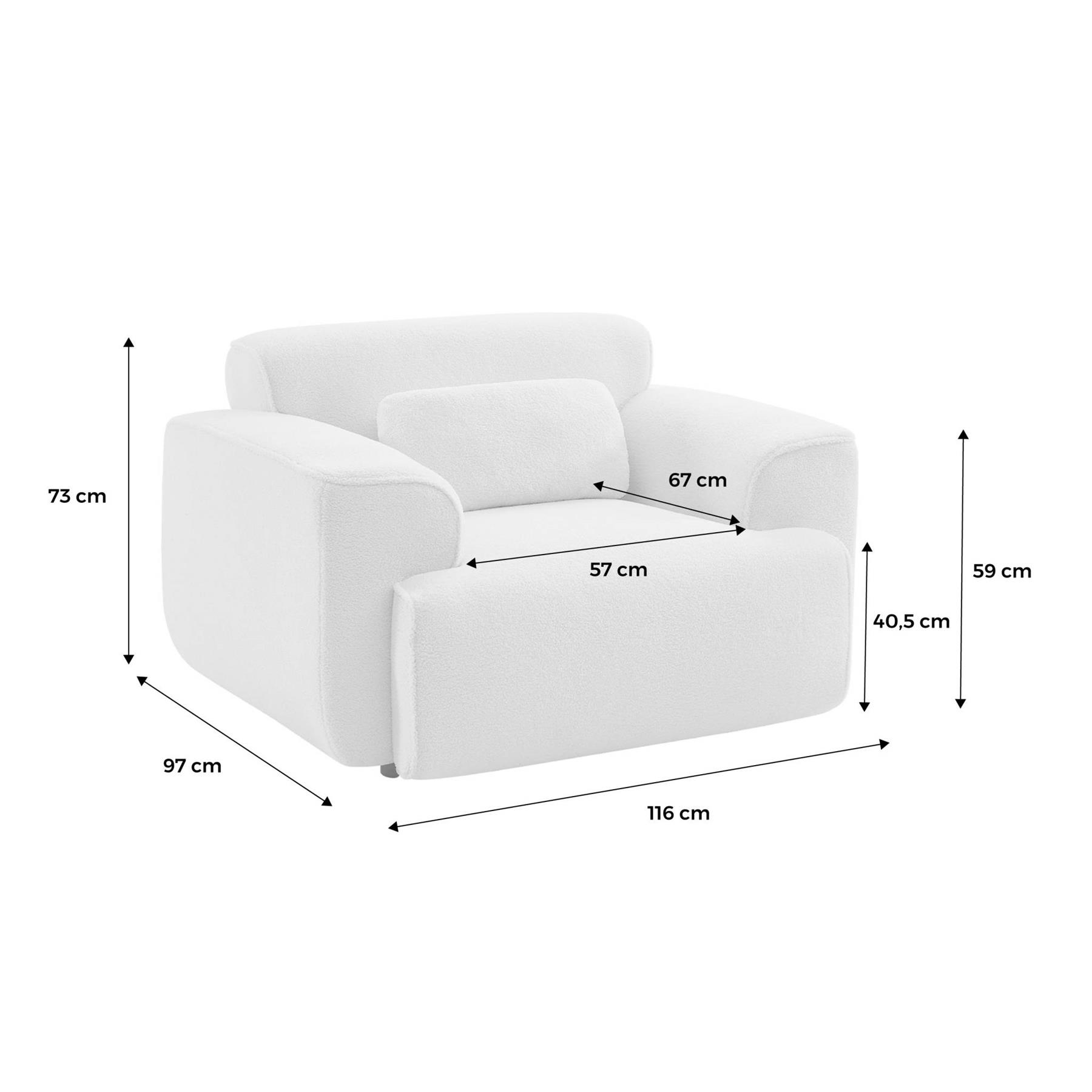 sweeek - 1-zits fauteuil in boucléstof