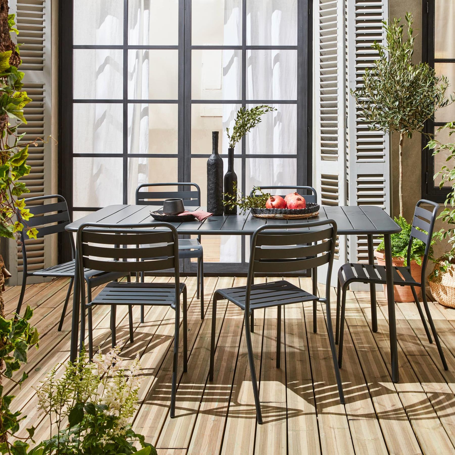 sweeek - Tuinset met 6 stoelen