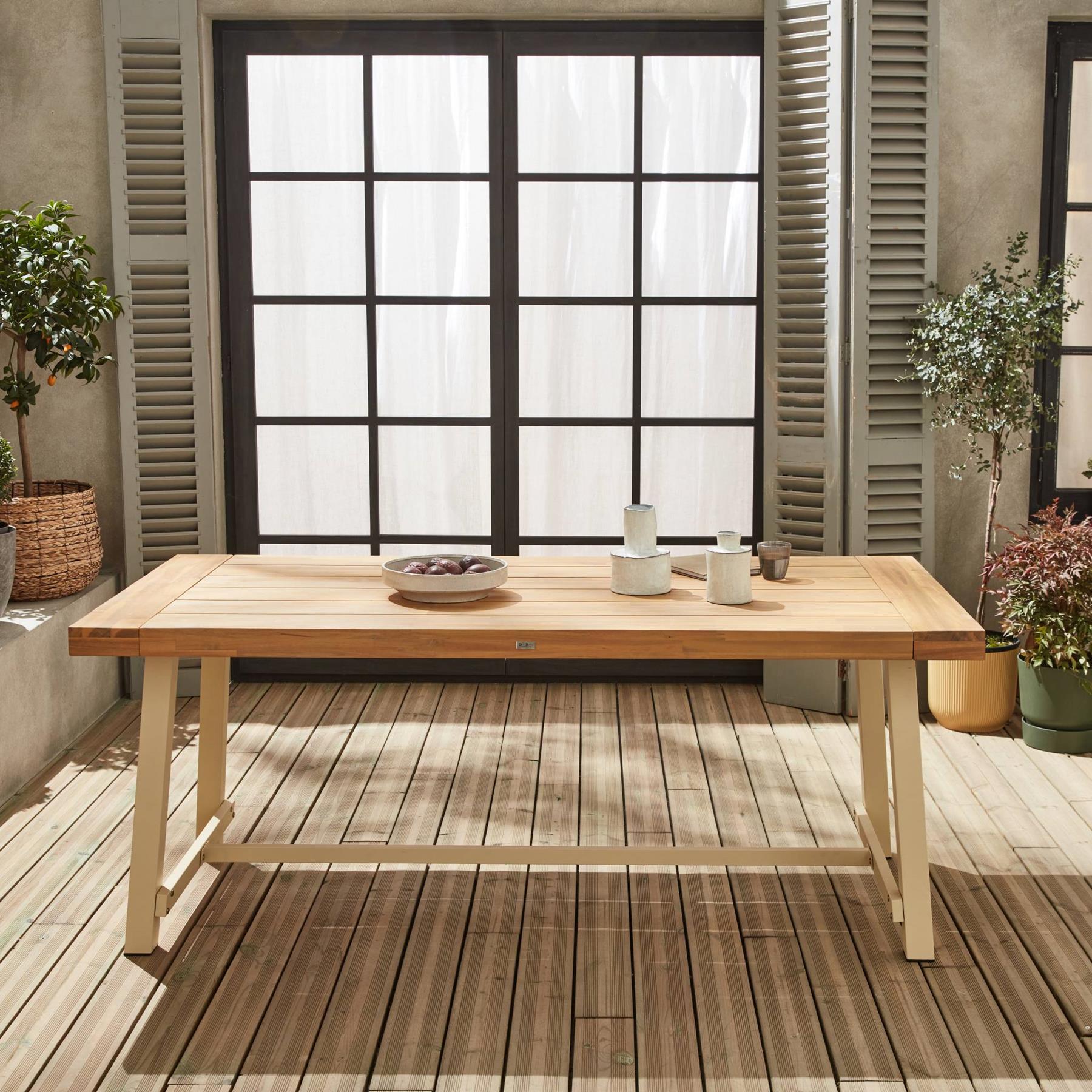 sweeek - Tafel van hout en metaal, 190cm, 6-8 zitplaatsen