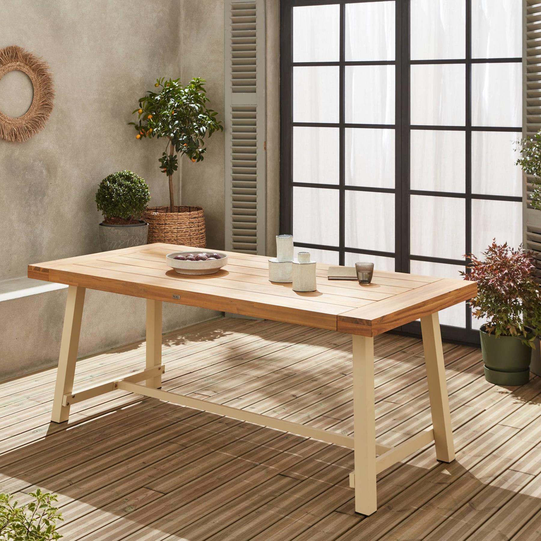 sweeek - Tafel van hout en metaal, 190cm, 6-8 zitplaatsen