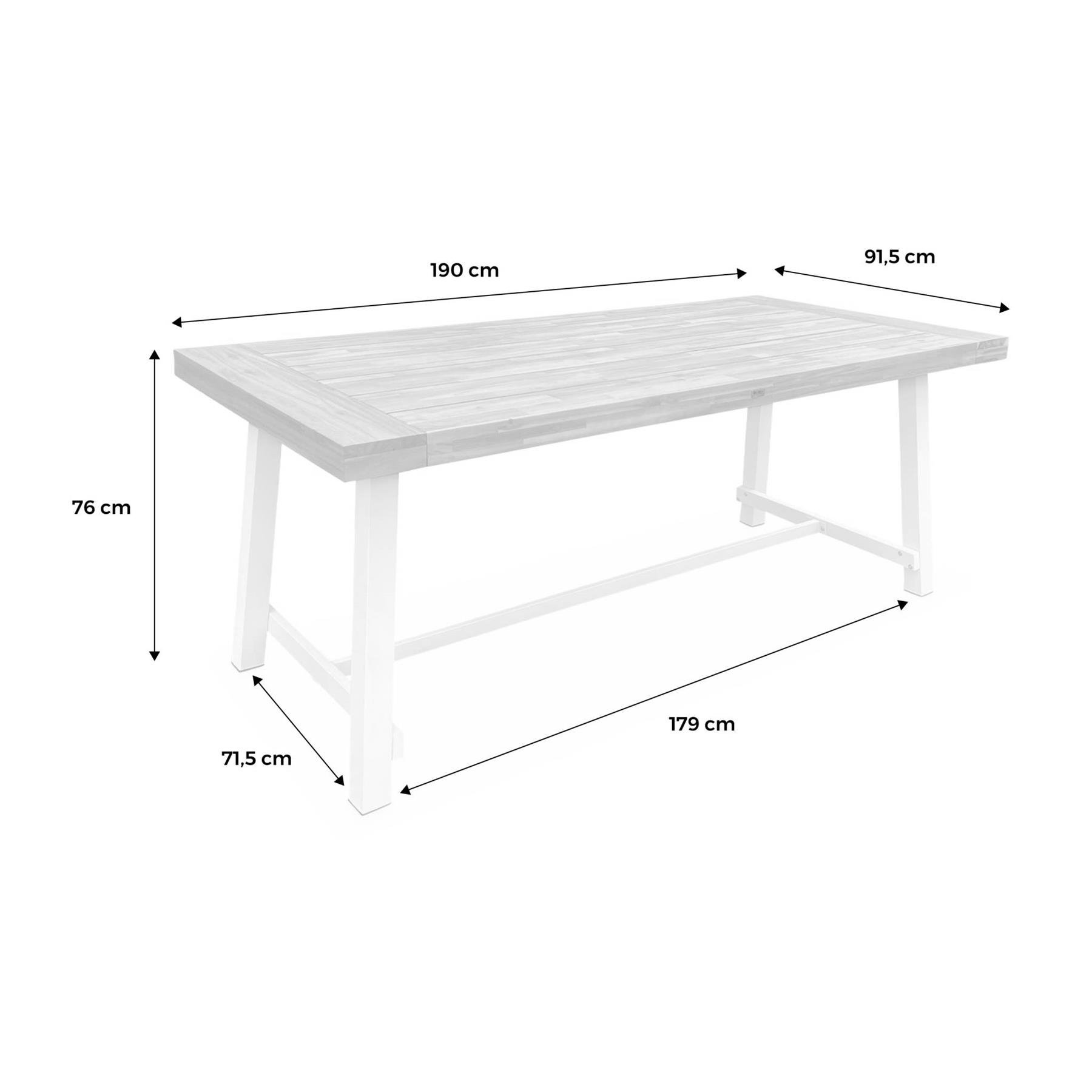 sweeek - Tafel van hout en metaal, 190cm, 6-8 zitplaatsen