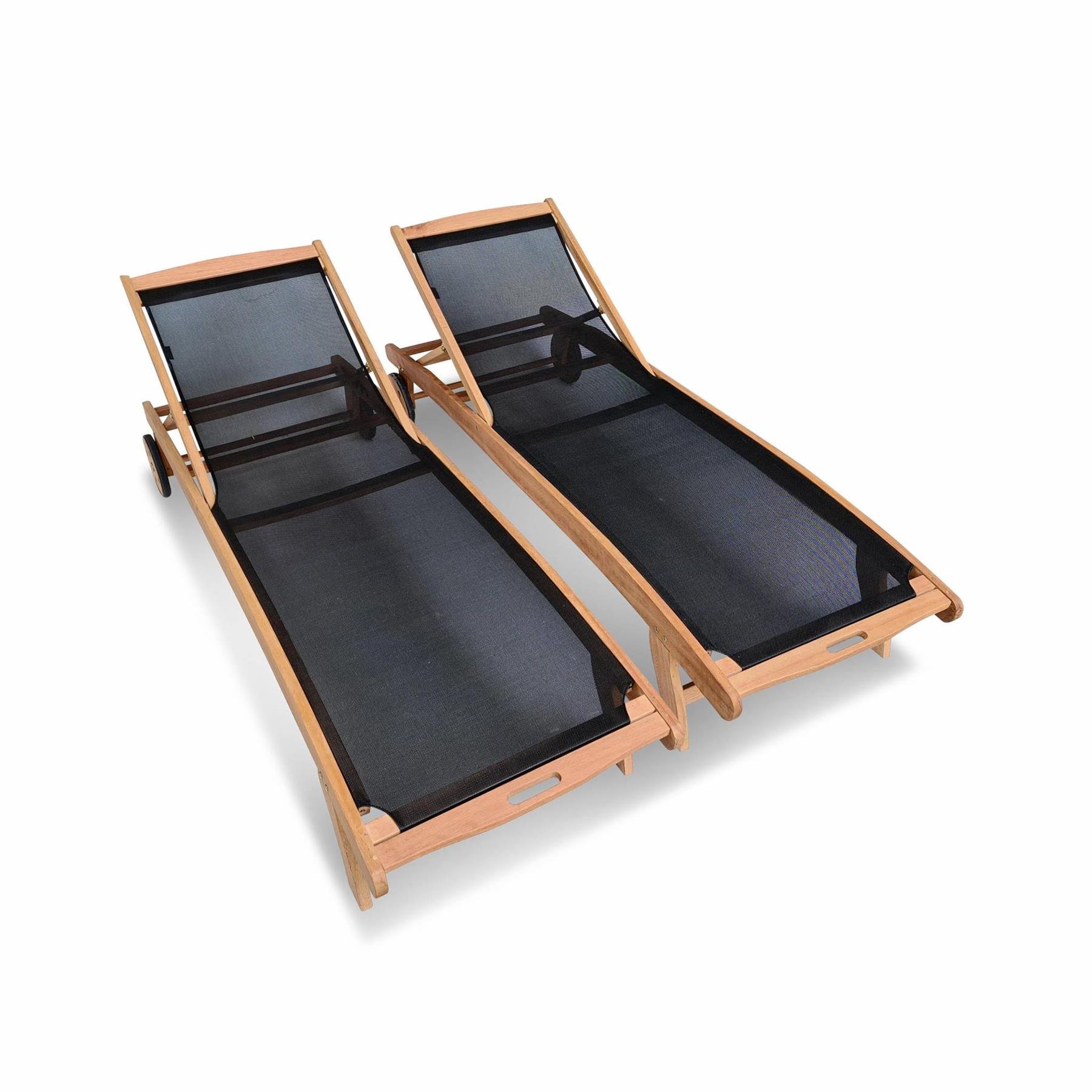 sweeek - Set van 2 houten ligbedden