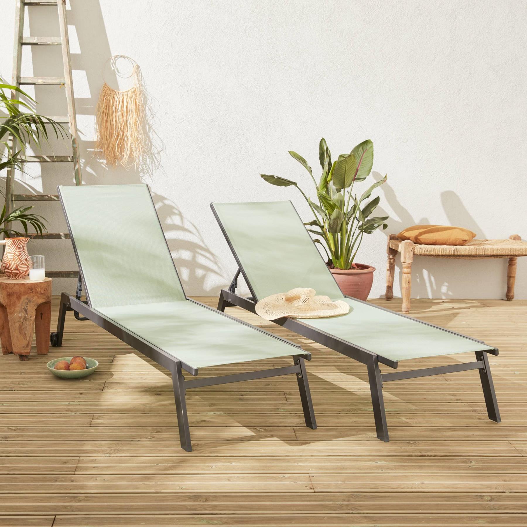 sweeek - Set verrijdbare aluminium ligbedden