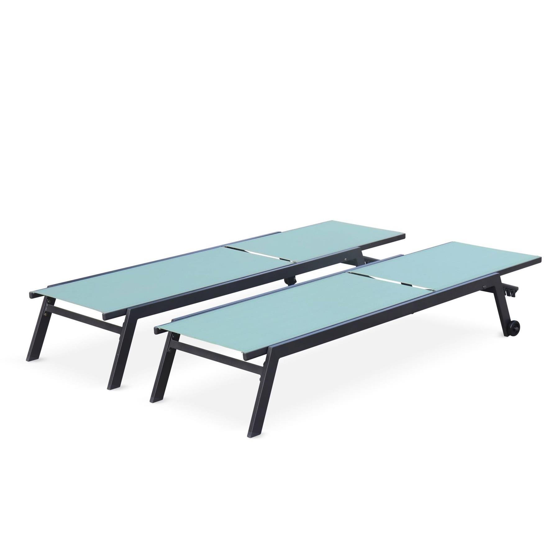 sweeek - Set verrijdbare aluminium ligbedden