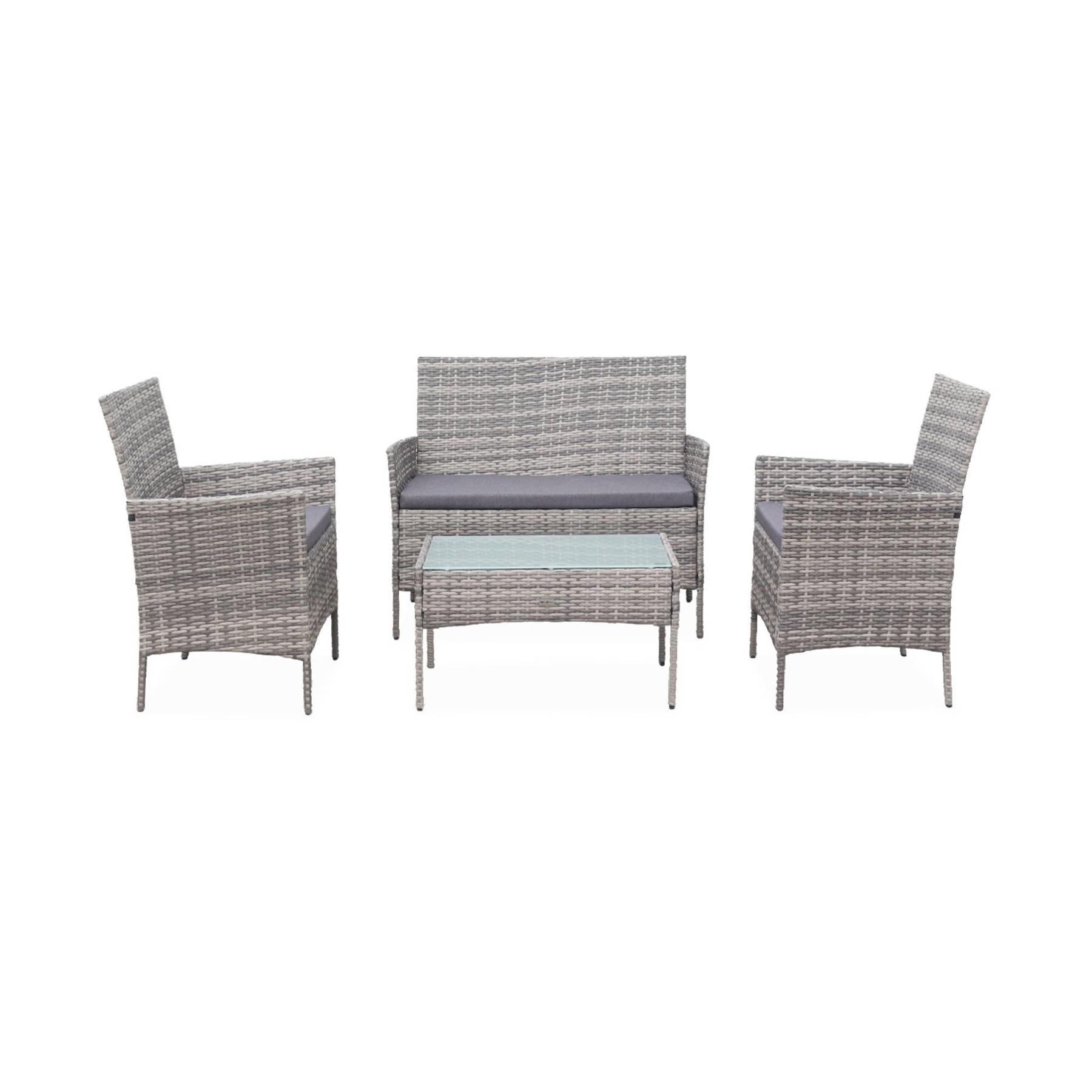 sweeek - Tuinmeubelset van wicker, 4-zits