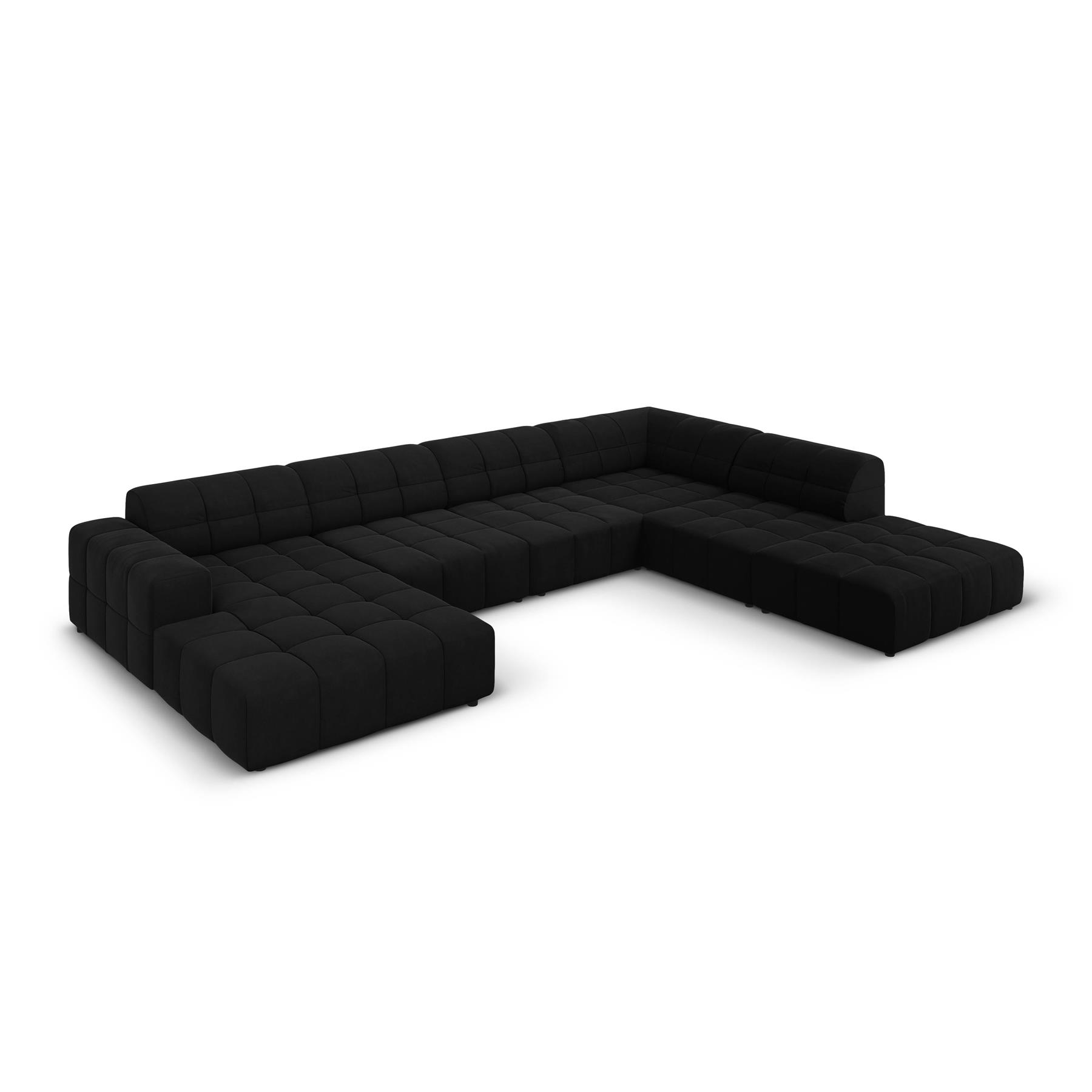 Cosmopolitan Design Chicago U-bank - Hoek Rechts - Velvet - Zwart