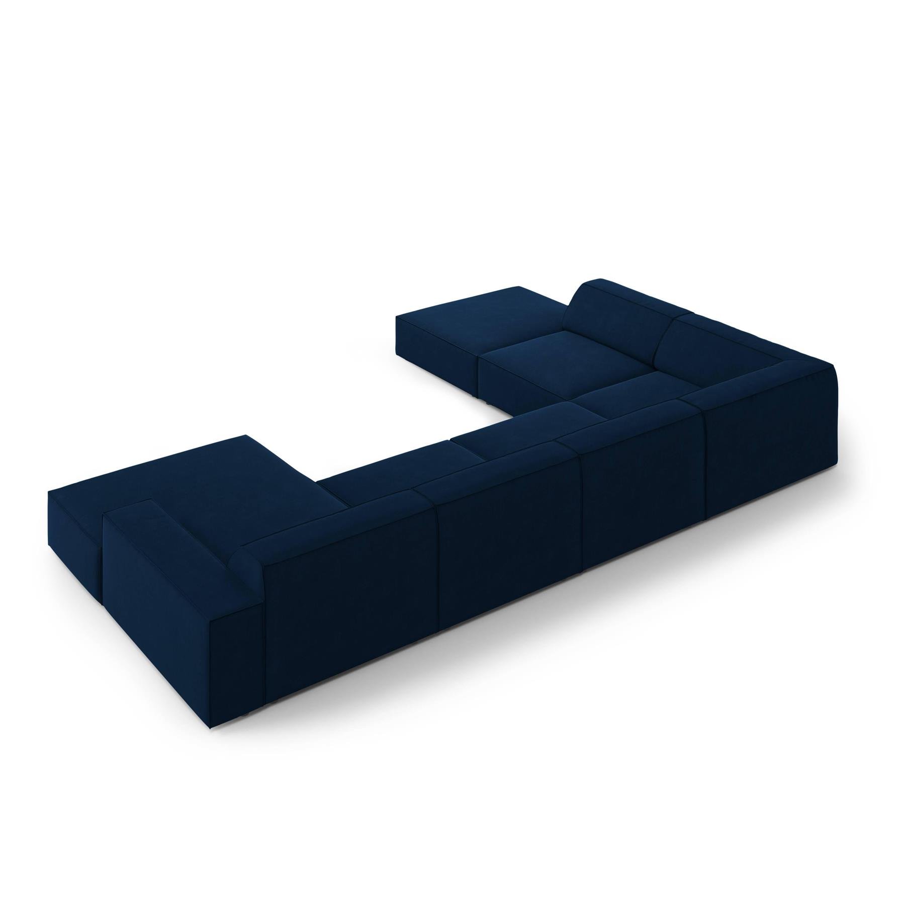 Micadoni Jodie U-bank Links - Fluweel - Donkerblauw