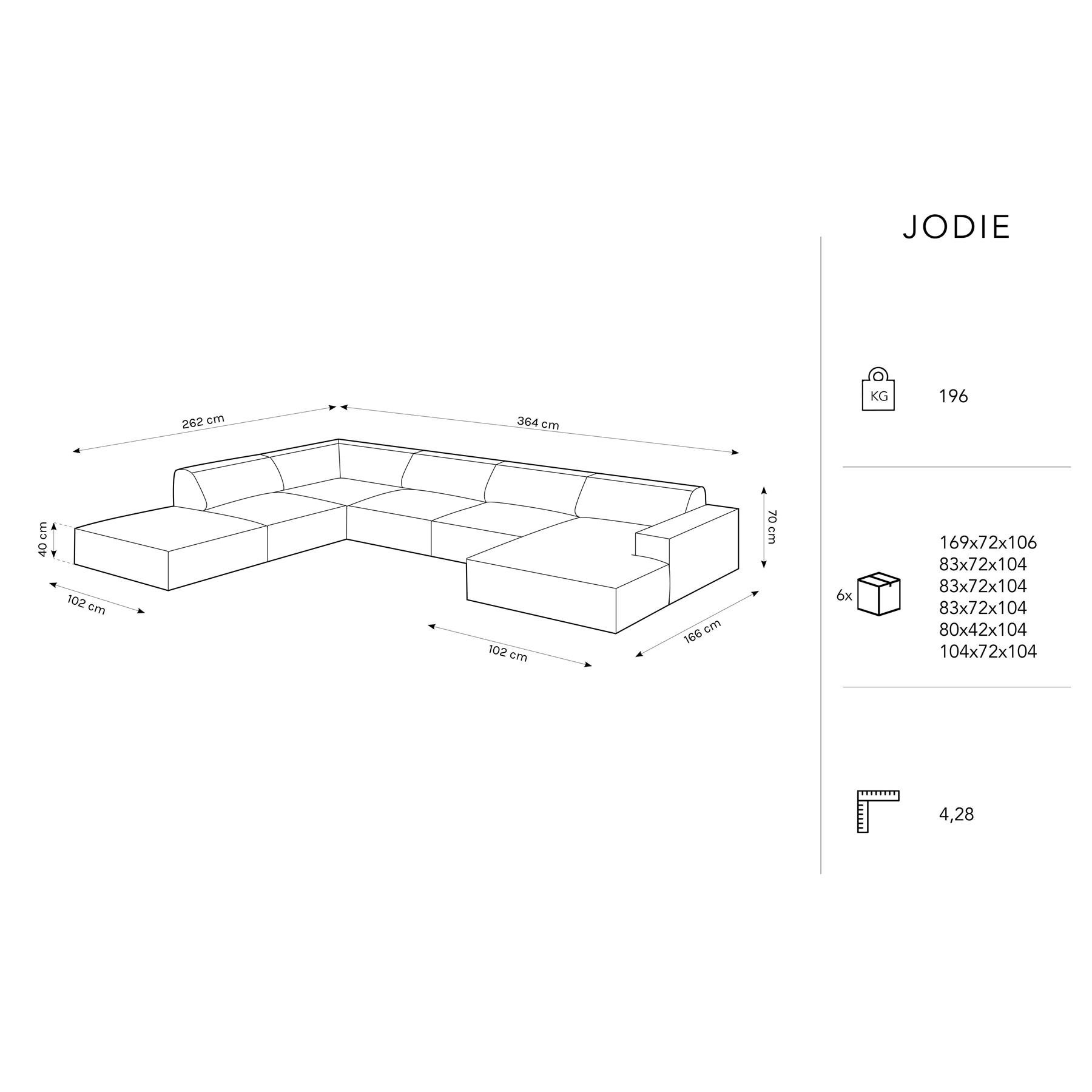 Micadoni Jodie U-bank Links - Fluweel - Donkerblauw
