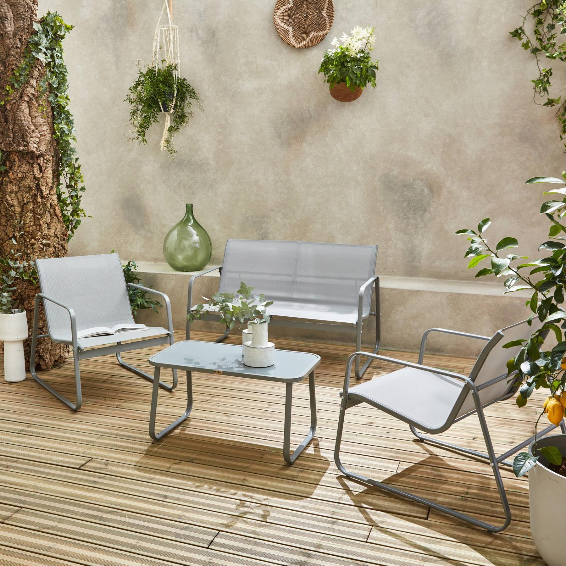 sweeek - 4-zits metalen tuinmeubelset