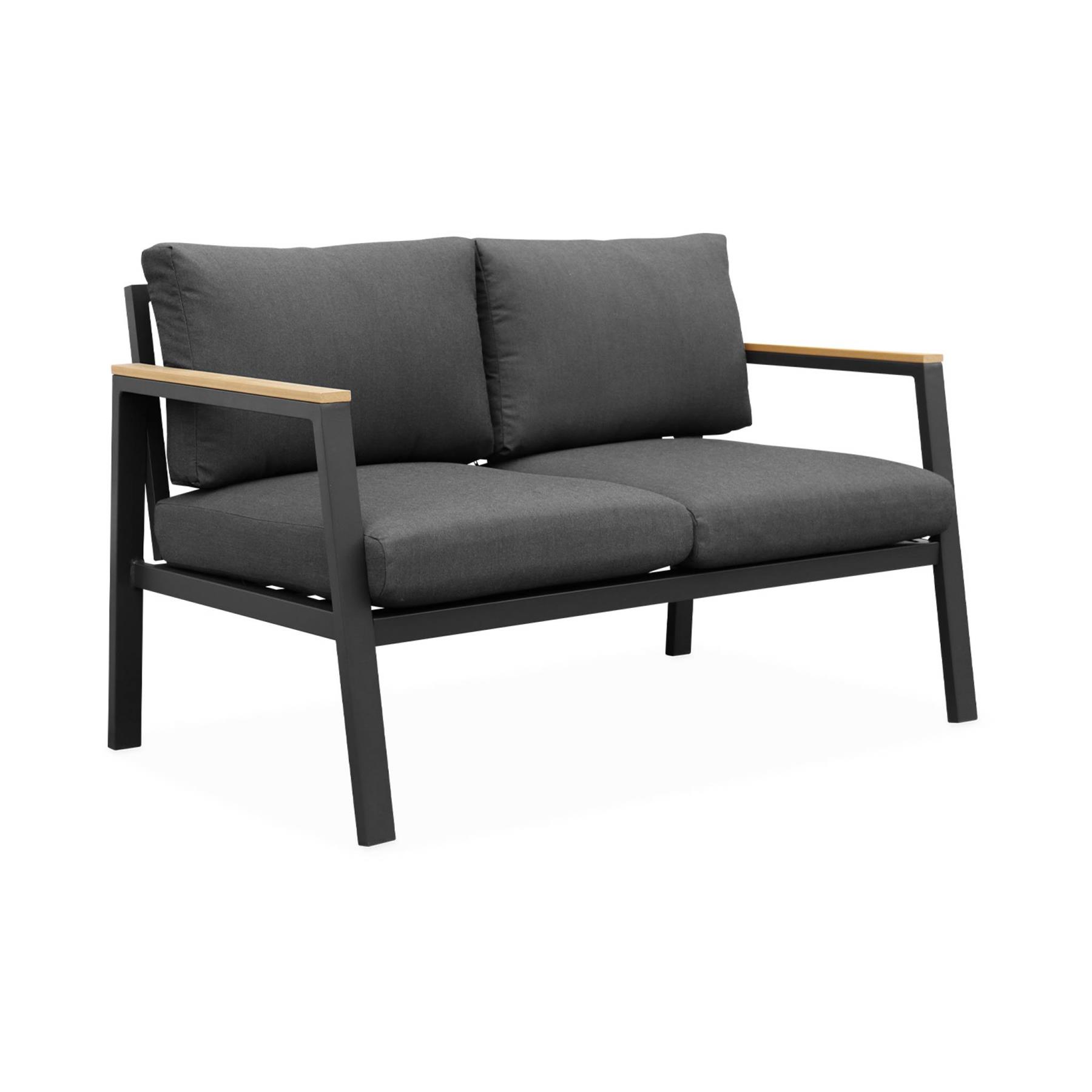 sweeek - Loungeset, 4-zits, 1 bank, 2 fauteuils, 1 salontafel