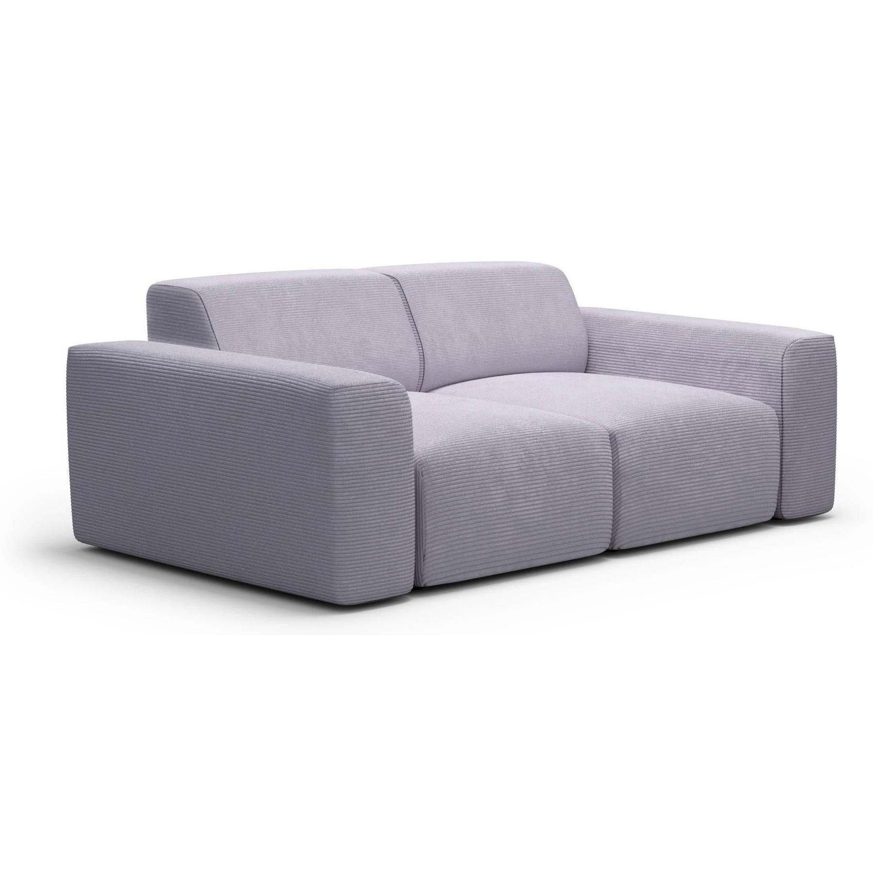 NADUVI Collection Nina 2-zitsbank - Ribstof - Lichtgrijs