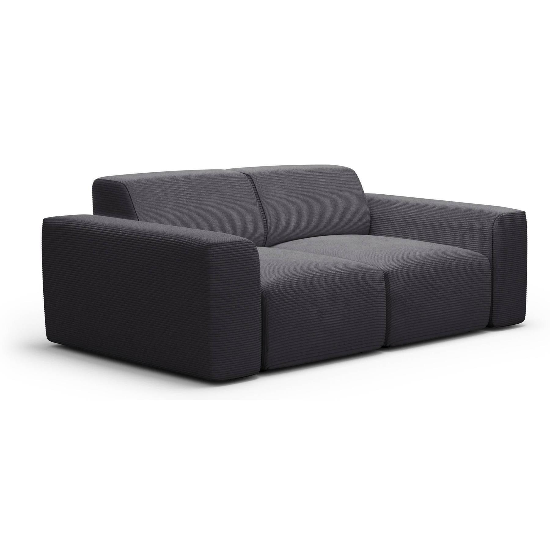 NADUVI Collection Nina 2-zitsbank - Ribstof - Antraciet