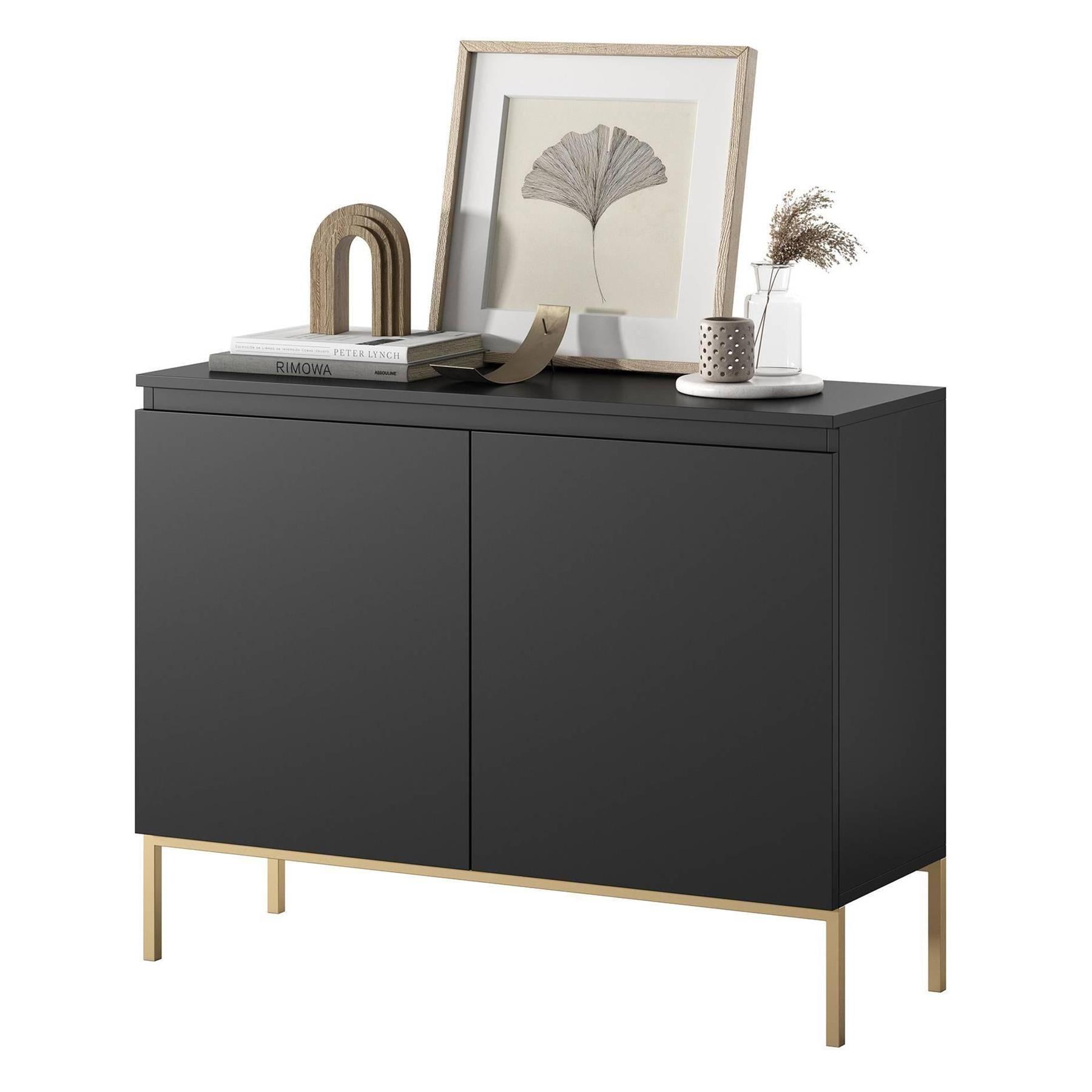 NADUVI Collection Kate Dressoir - B 100 cm - Zwart / Goud