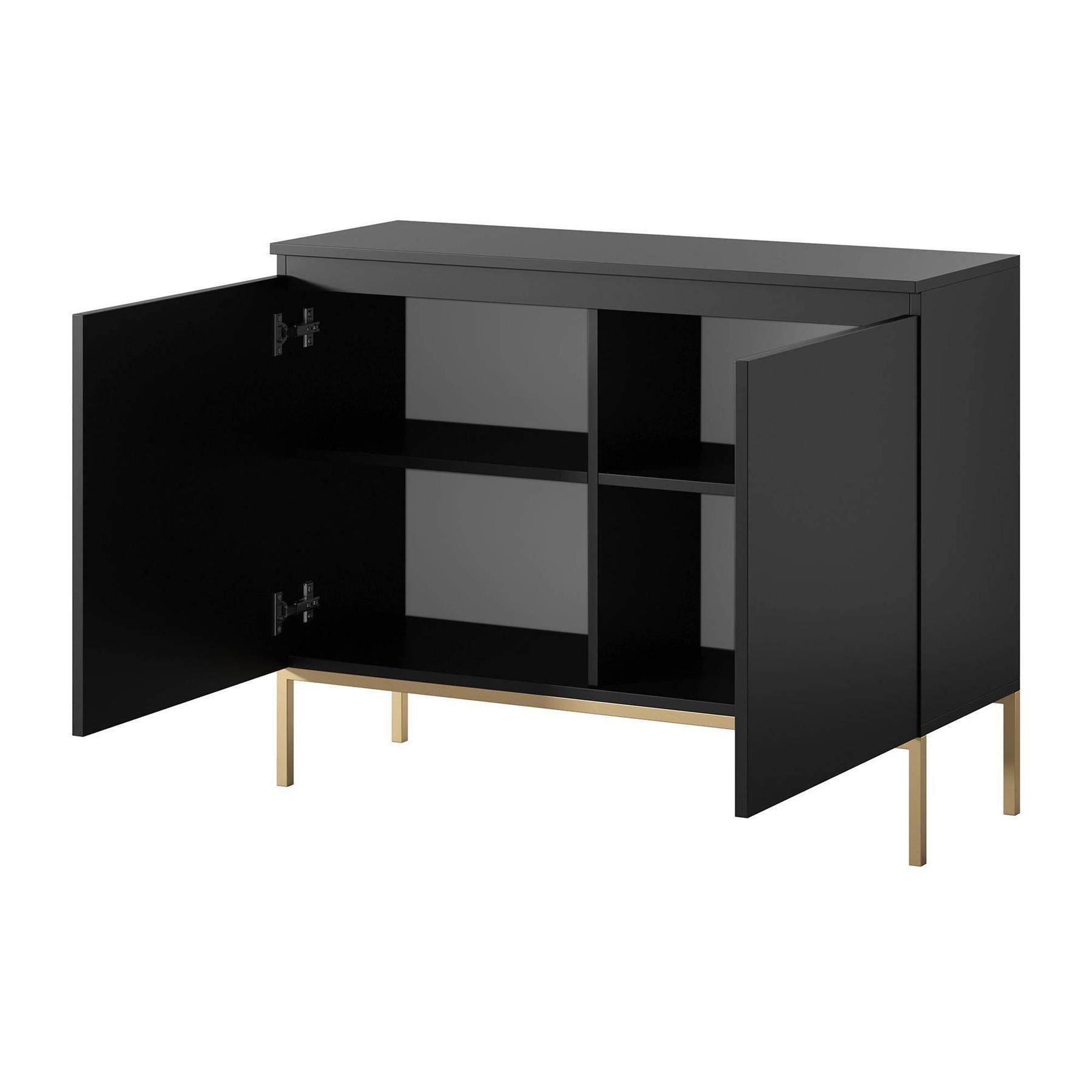NADUVI Collection Kate Dressoir - B 100 cm - Zwart / Goud
